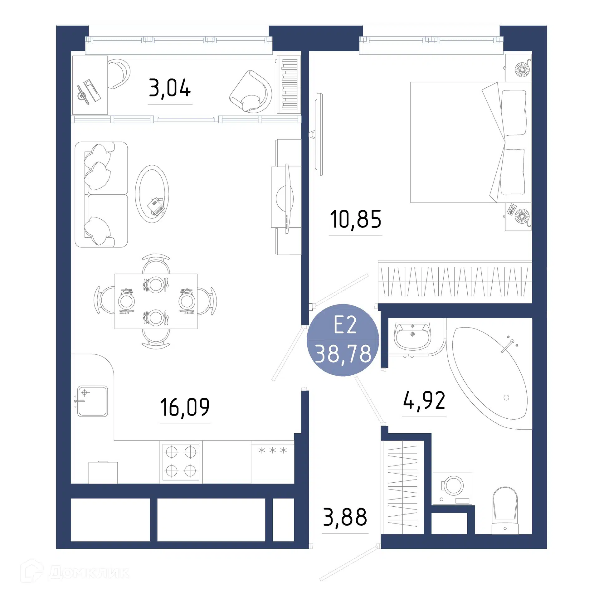 Купить 1-комнатную квартиру, 38.78 м² в ЖК Бульвар оптимистов по адресу  Рязанский район, Дядьковское сельское поселение, село Дядьково, 2-й Бульварный  проезд, 2, недорого – Домклик