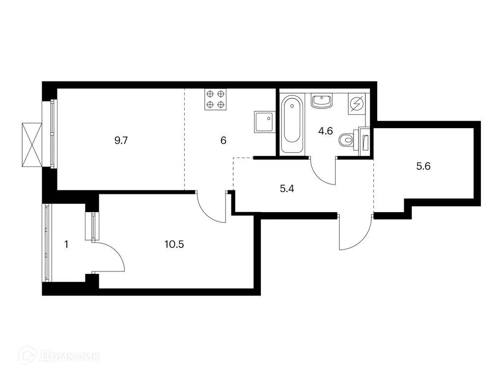 Купить 1-комнатную квартиру, 42.8 м² в ЖК Уюн парк по адресу Сахалинская  область, Южно-Сахалинск, улица имени Владимира Жириновского, 1, недорого –  Домклик