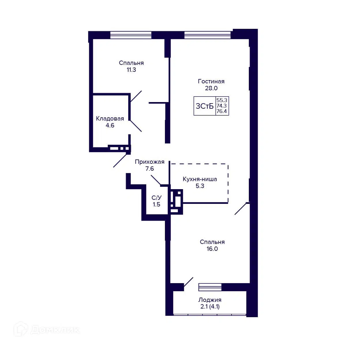 Купить 3-комнатную квартиру, 76.4 м² в ЖК GORIZONT (ГОРИЗОНТ) по адресу  Новосибирск, улица Коминтерна, 1с, недорого – Домклик