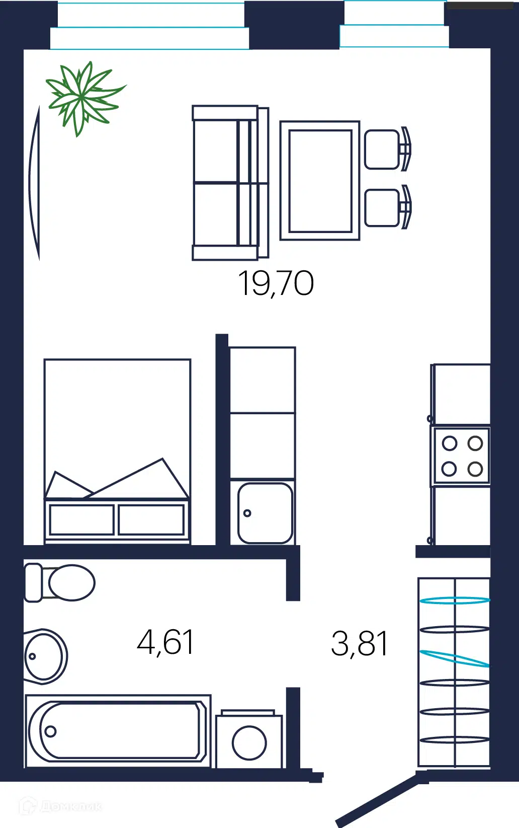 Купить студию, 28.14 м² в ЖК NORDEN (Норден) по адресу Тюмень, микрорайон  Мелиораторов, улица Мелиораторов, 6А, недорого – Домклик