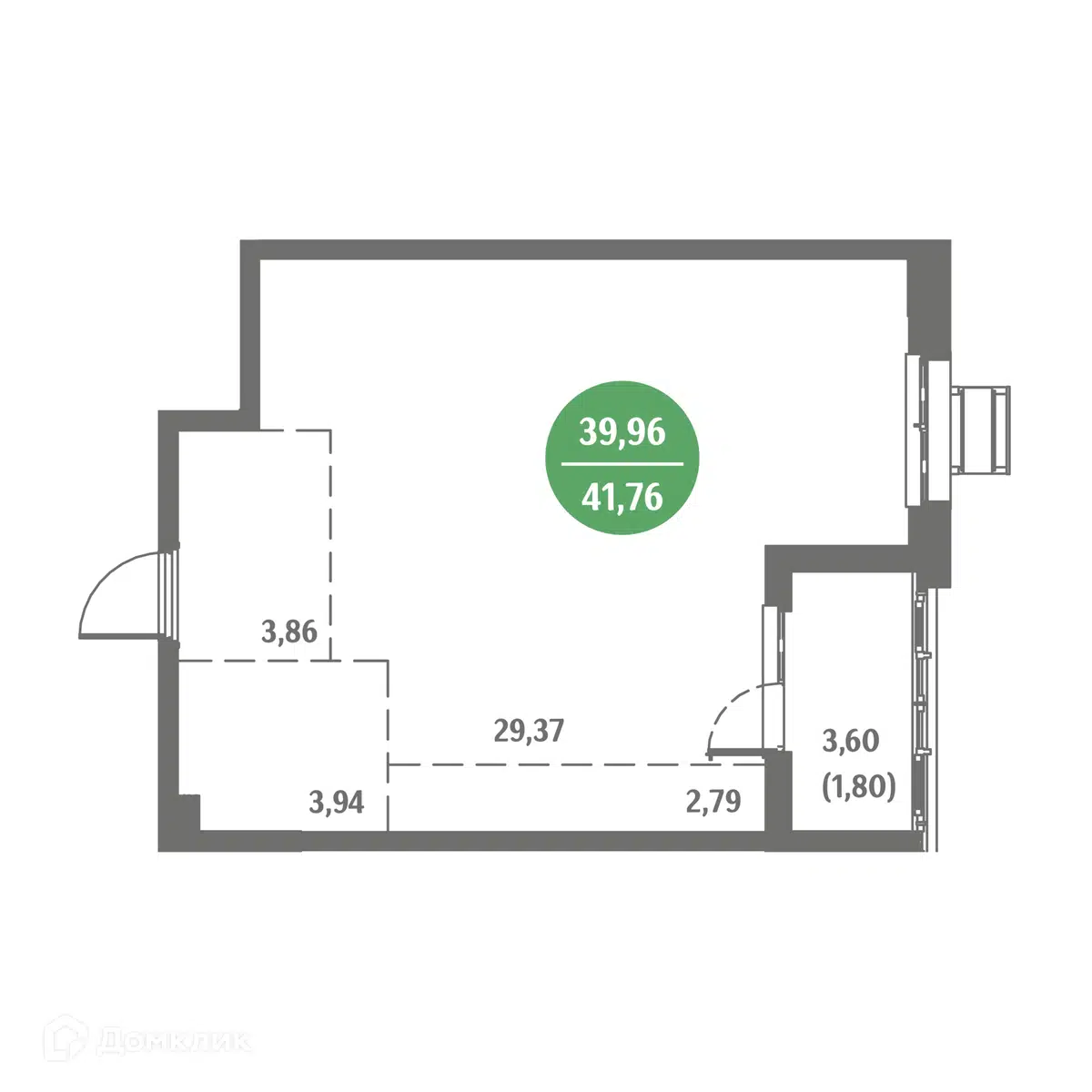 Купить 1-комнатную квартиру, 41.76 м² в ЖК Стрижи по адресу Приморский  край, Владивосток, Некрасовская улица, 36Б, недорого – Домклик