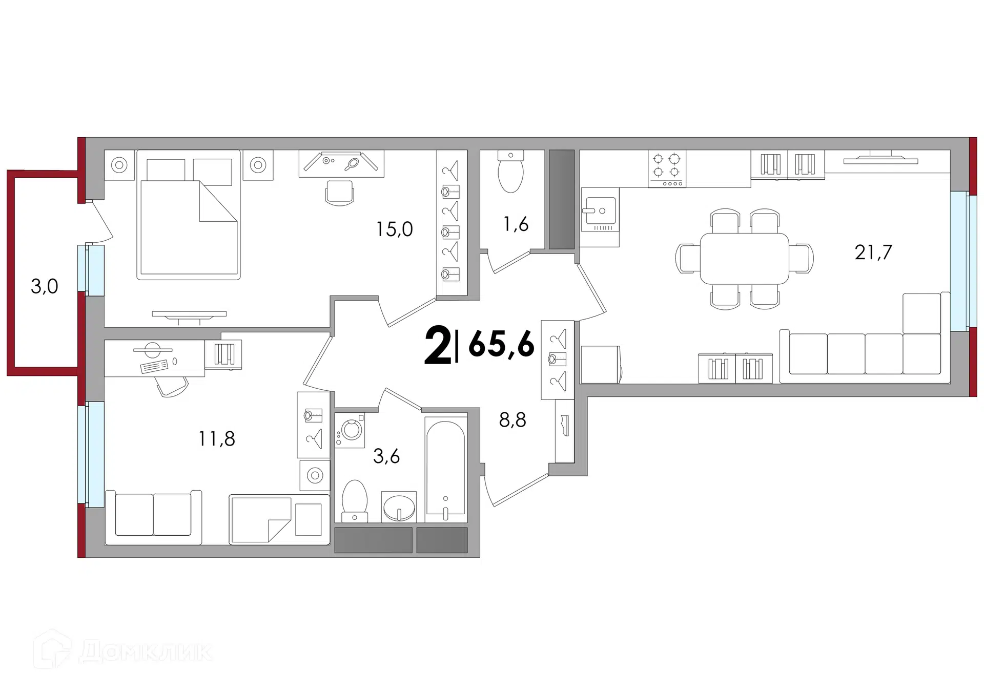 Купить 2-комнатную квартиру, 65.9 м² в ЖК Есенинские поля по адресу  Тверская область, Калининский муниципальный округ, деревня Батино, жилой  комплекс Есенинские Поля, недорого – Домклик