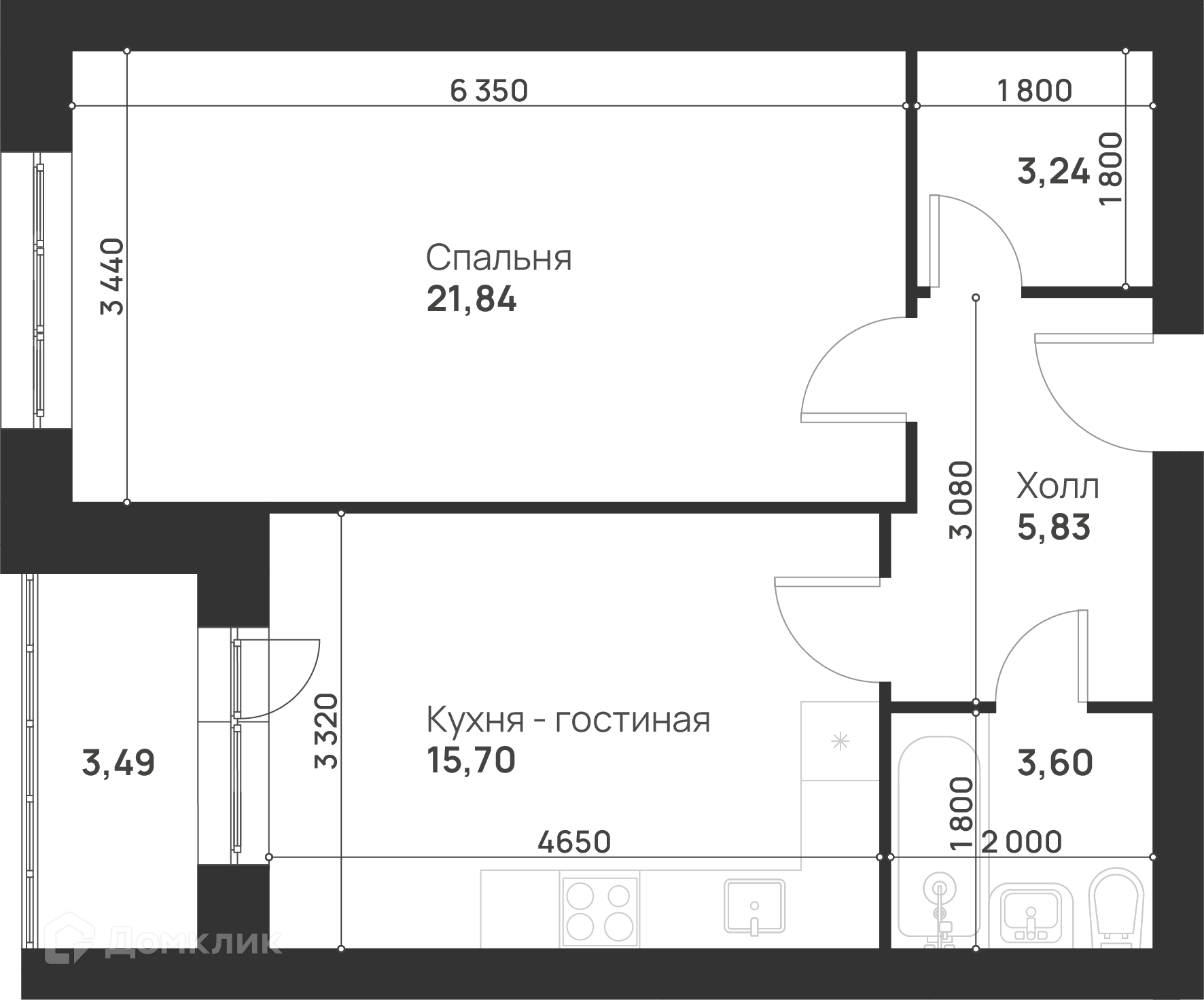 Купить 1-комнатную квартиру, 53.7 м² в ЖК Новая Тула по адресу Тула, улица  Героев России, 2, недорого – Домклик