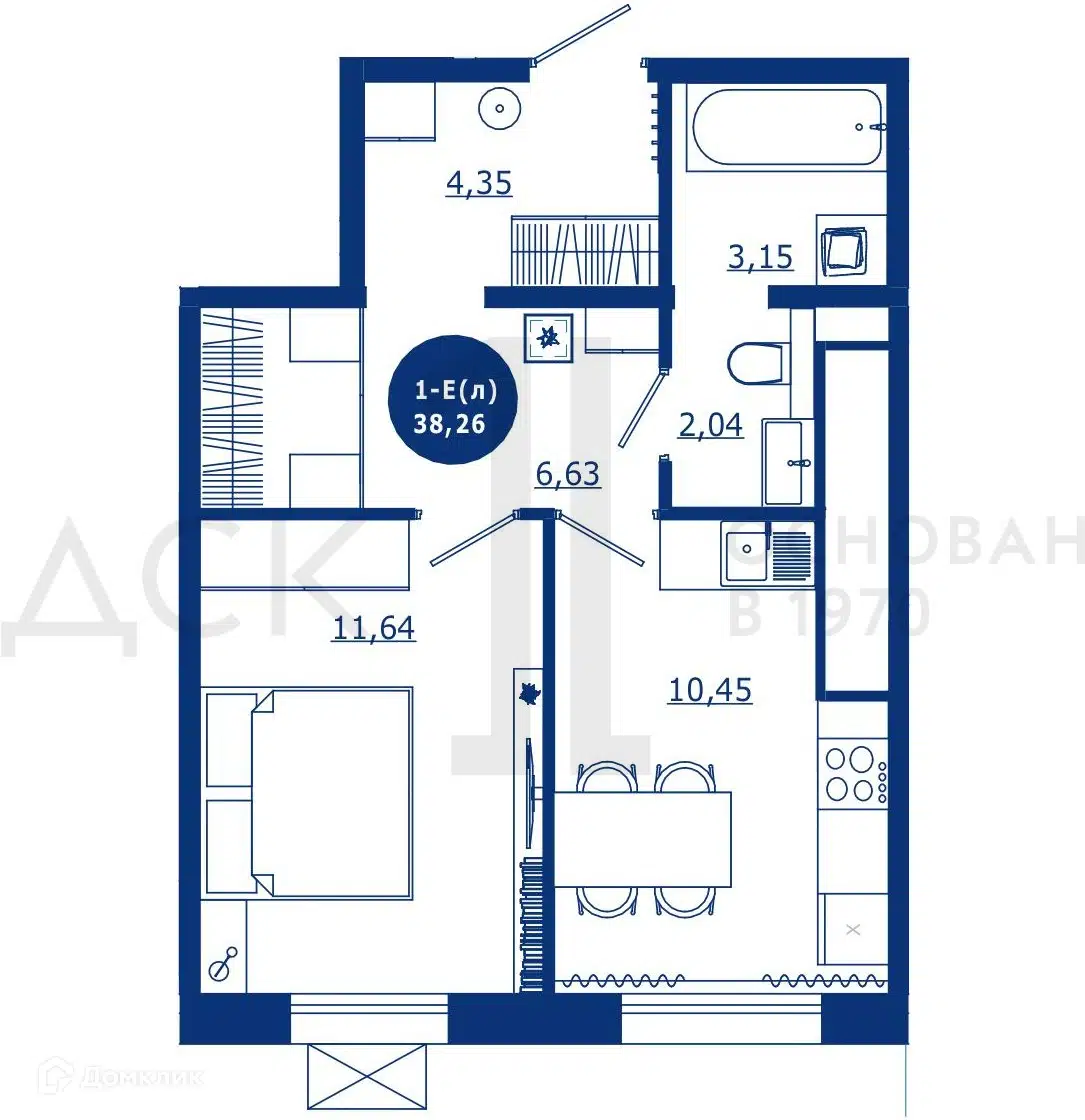 Купить 1-комнатную квартиру, 38.26 м² в ЖК За ручьем по адресу  Ханты-Мансийский автономный округ, Сургут, улица 30 лет Победы, 40,  недорого – Домклик