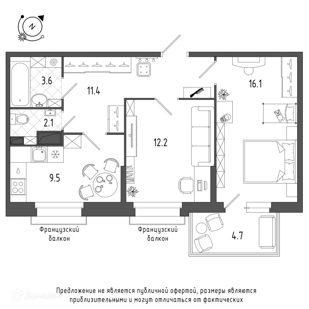 Купить 2-комнатную квартиру, 56.4 м² в ЖК Квартал Che (Квартал Че) по  адресу Санкт-Петербург, Черниговская улица, 17, метро недорого – Домклик