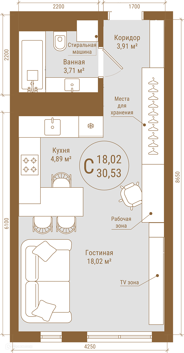 Купить студию, 30.53 м² в ЖК THE PRIME по адресу Республика Башкортостан,  Уфа, проспект Октября, 75, недорого – Домклик