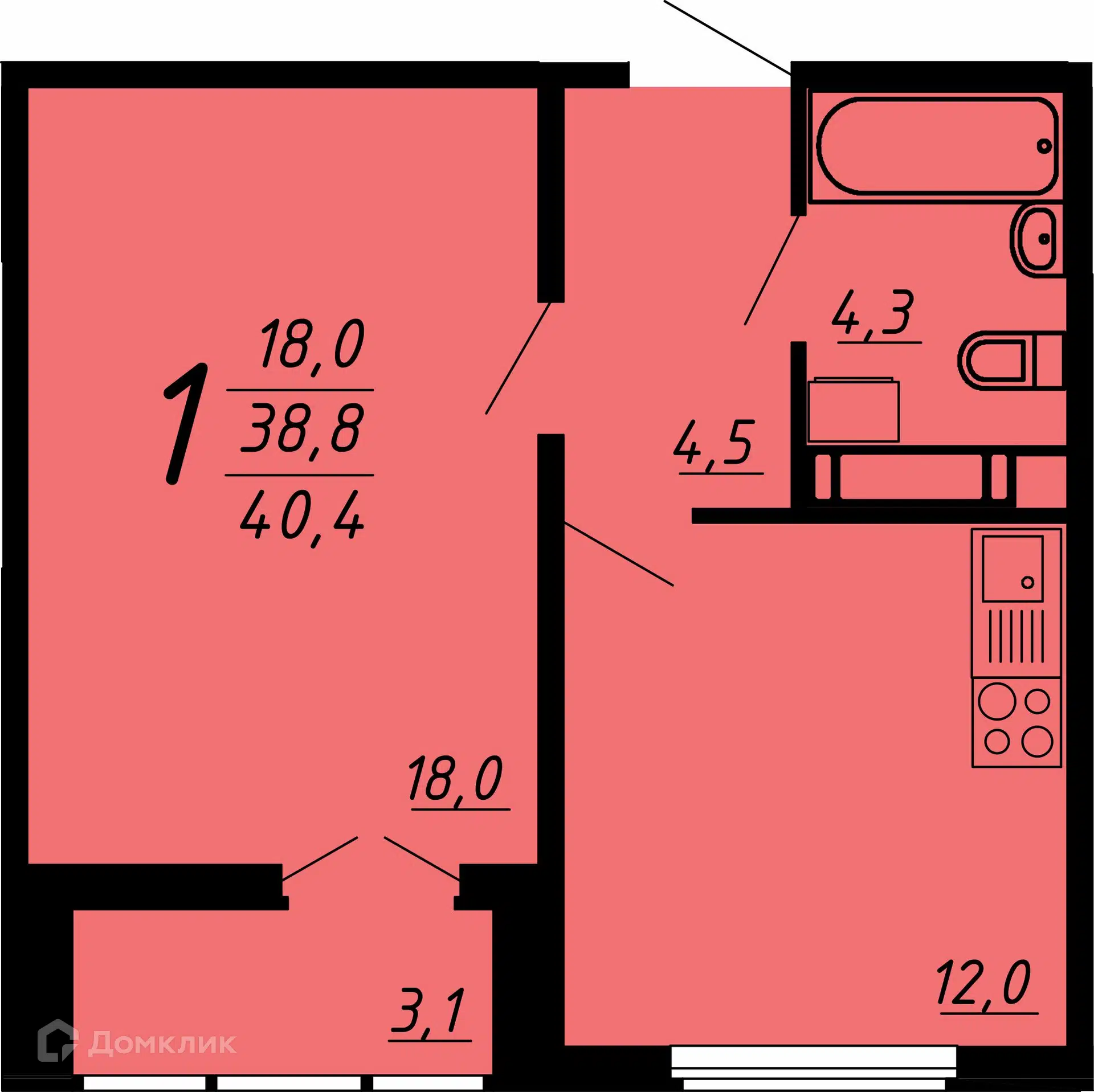 Купить 1-комнатную квартиру, 40.2 м² в ЖК Яблоневые сады по адресу Воронеж,  улица Загоровского, 13к3, недорого – Домклик