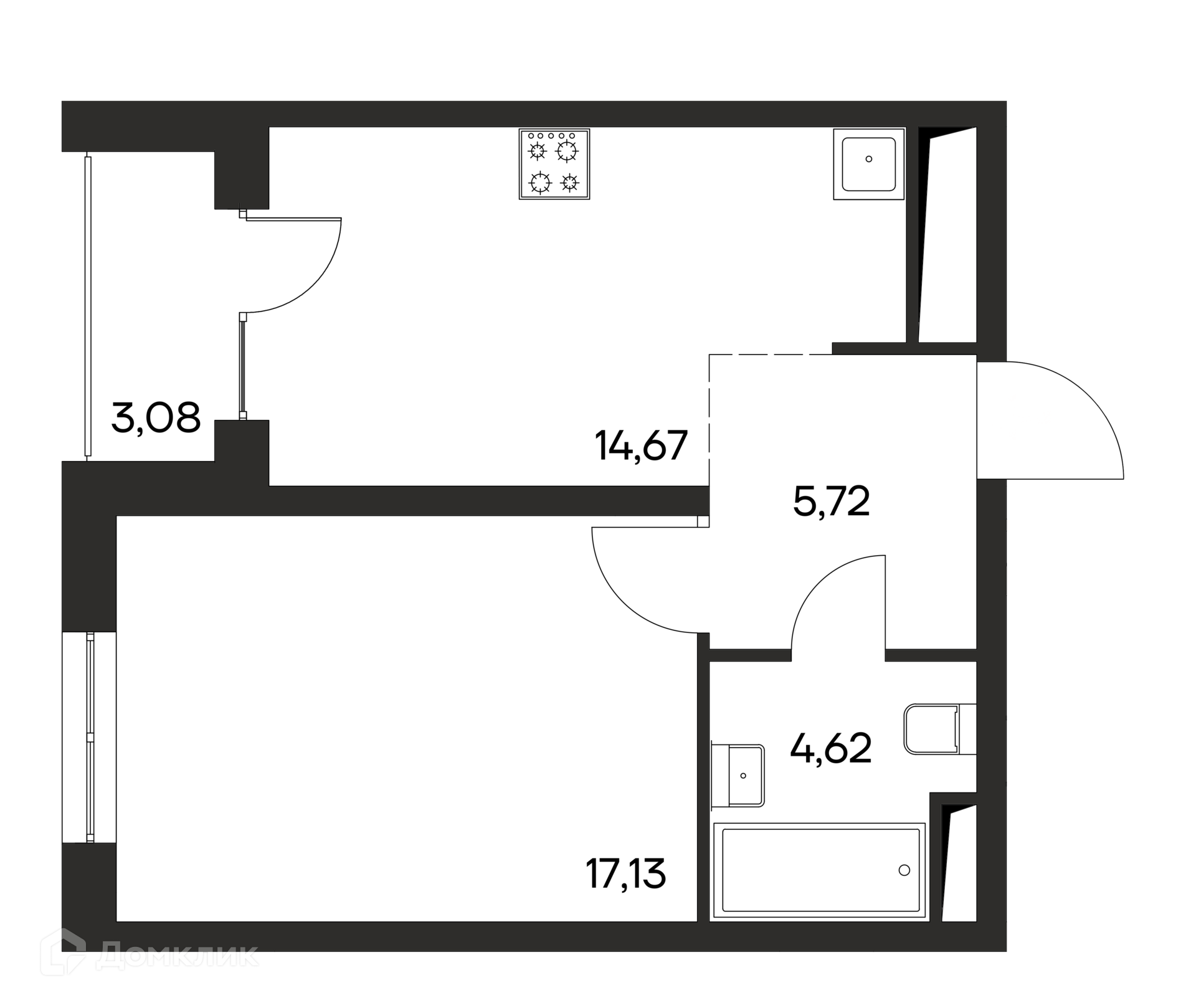 Купить 1-комнатную квартиру, 45.22 м² в ЖК Листория по адресу Республика  Крым, Симферополь, недорого – Домклик