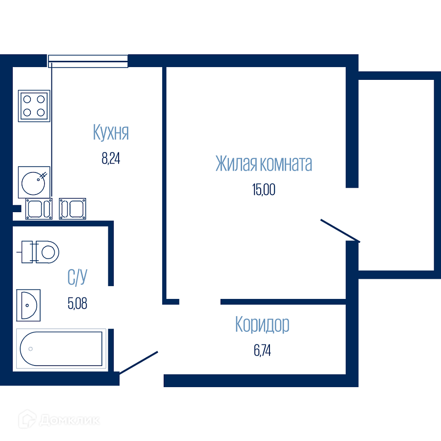 Купить 1-комнатную квартиру, 39.31 м² в ЖК Крылья по адресу Волгоград,  улица Клары Цеткин, недорого – Домклик