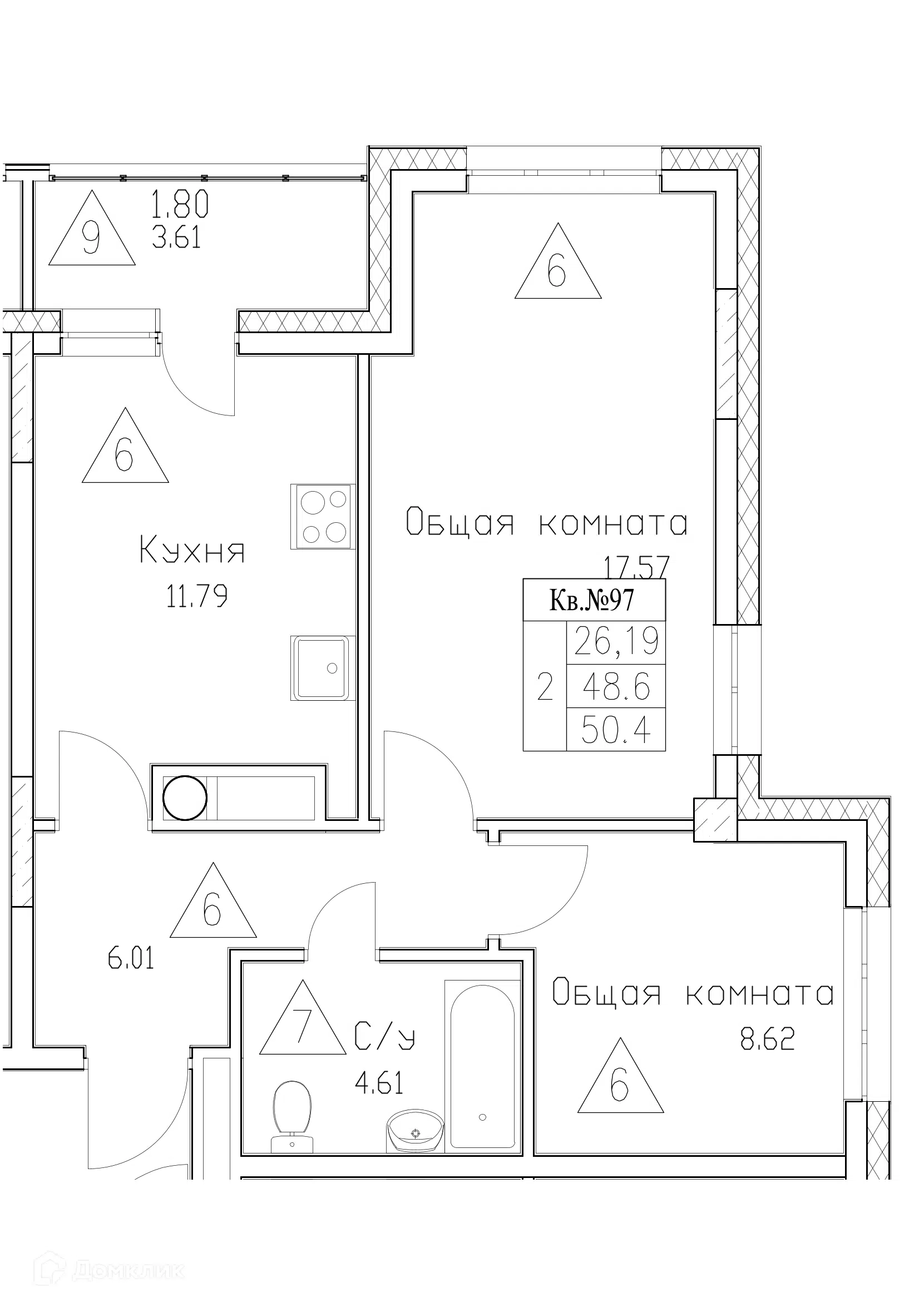 Купить 2-комнатную квартиру, 50.4 м² в ЖК Сайдыы по адресу Республика Саха ( Якутия), Якутск, проспект Михаила Николаева, 31Г, недорого – Домклик