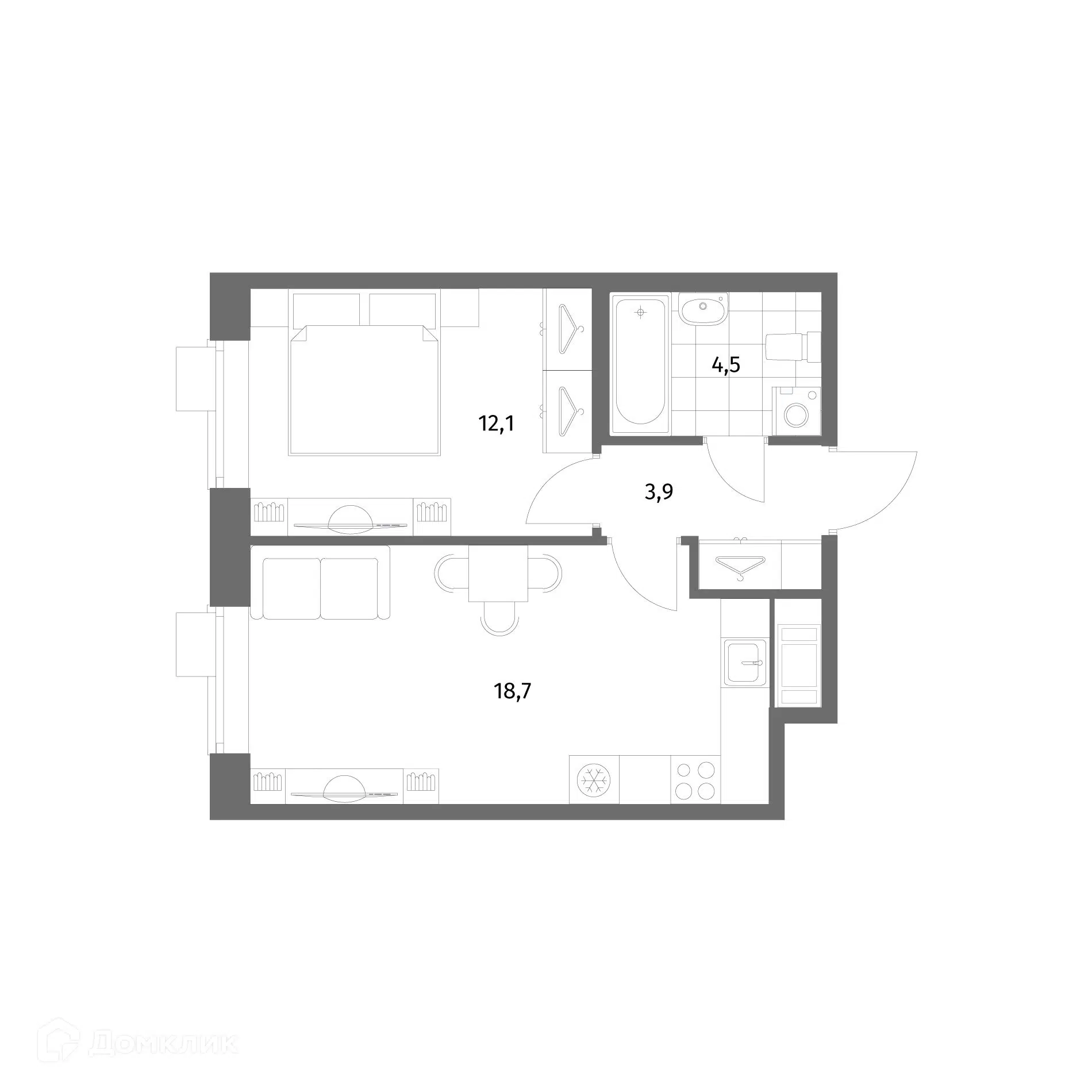 Купить 1-комнатную квартиру, 39.2 м² в ЖК Парусная 1 по адресу  Санкт-Петербург, Шкиперский проток, 19, недорого – Домклик