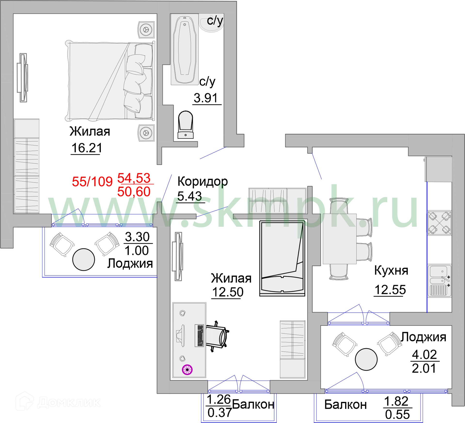 Купить 2-комнатную квартиру, 54.5 м² в ЖК Апарт-отель Пионерский по адресу  Калининградская область, Пионерский, Портовая улица, 5, недорого – Домклик