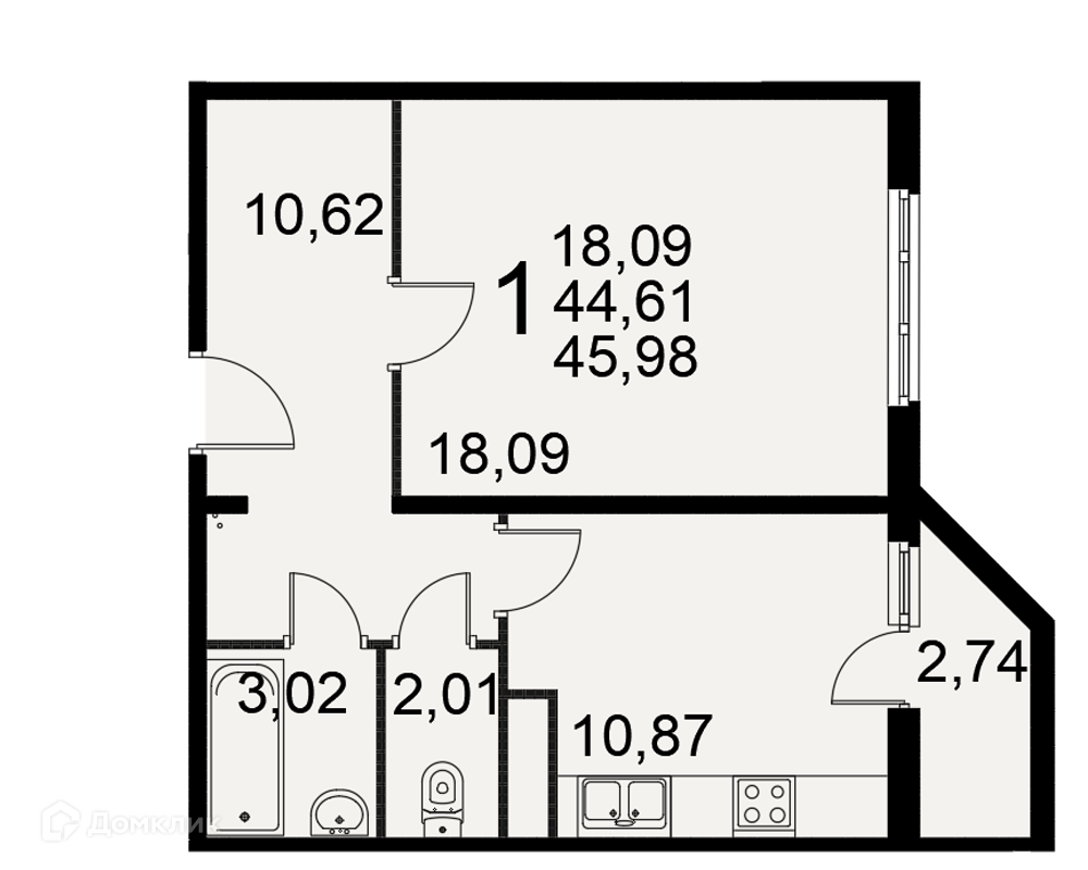 Купить 1-комнатную квартиру, 45.98 м² в ЖК Вместе по адресу Рязань,  Славянский проспект, 8, недорого – Домклик