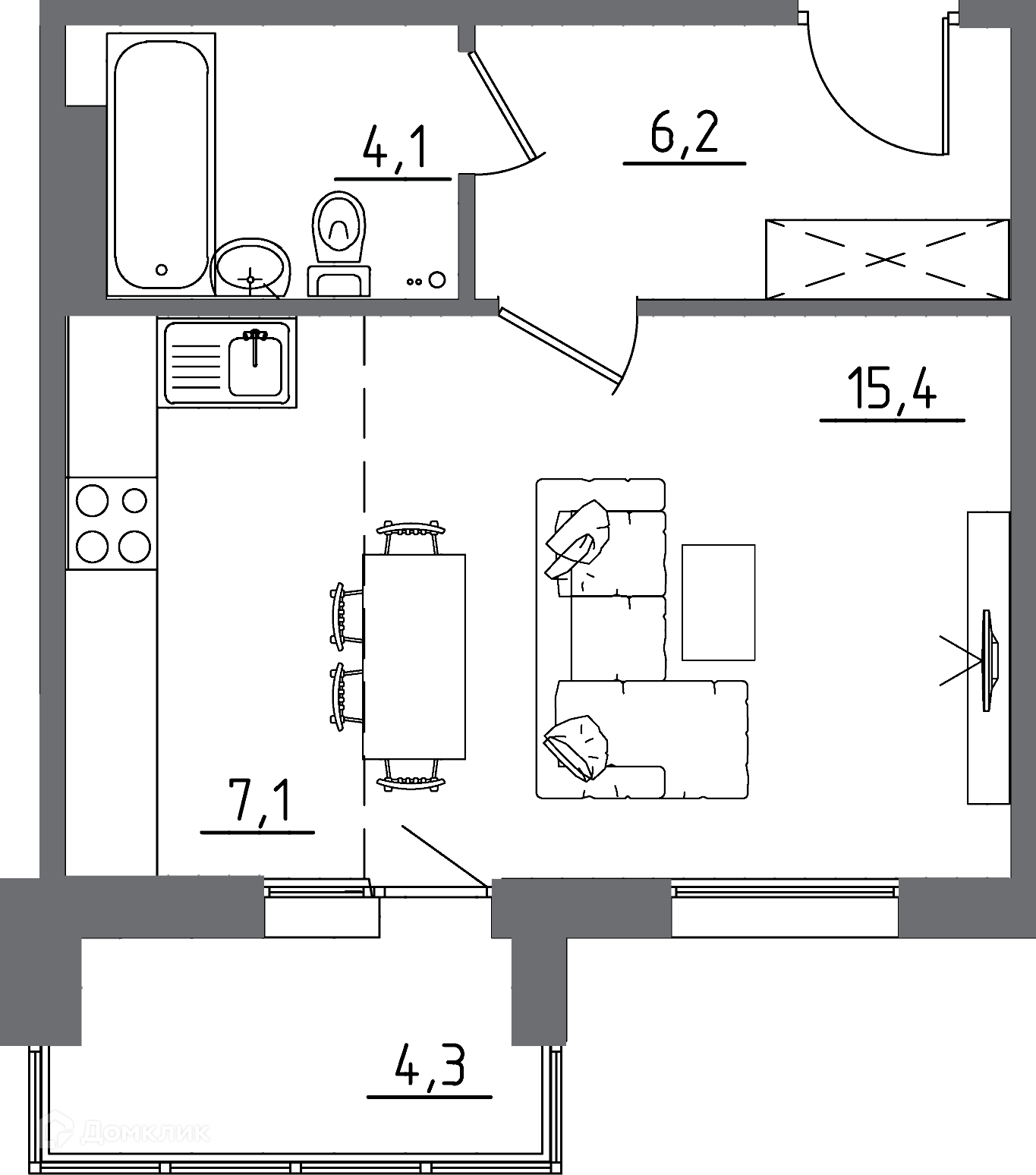 Купить 1-комнатную квартиру, 37.1 м² в ЖК АвиатоR (Авиатор) по адресу  Иркутск, городок ИВАТУ, жилой комплекс Авиатор, с1/2, недорого – Домклик