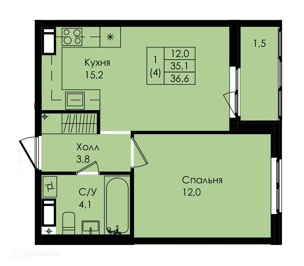 Купить 1-комнатную квартиру, 36.6 м² в ЖК Новая страница по адресу  Ленинградская область, Гатчинский район, Коммунар, улица Просвещения, 2,  недорого – Домклик