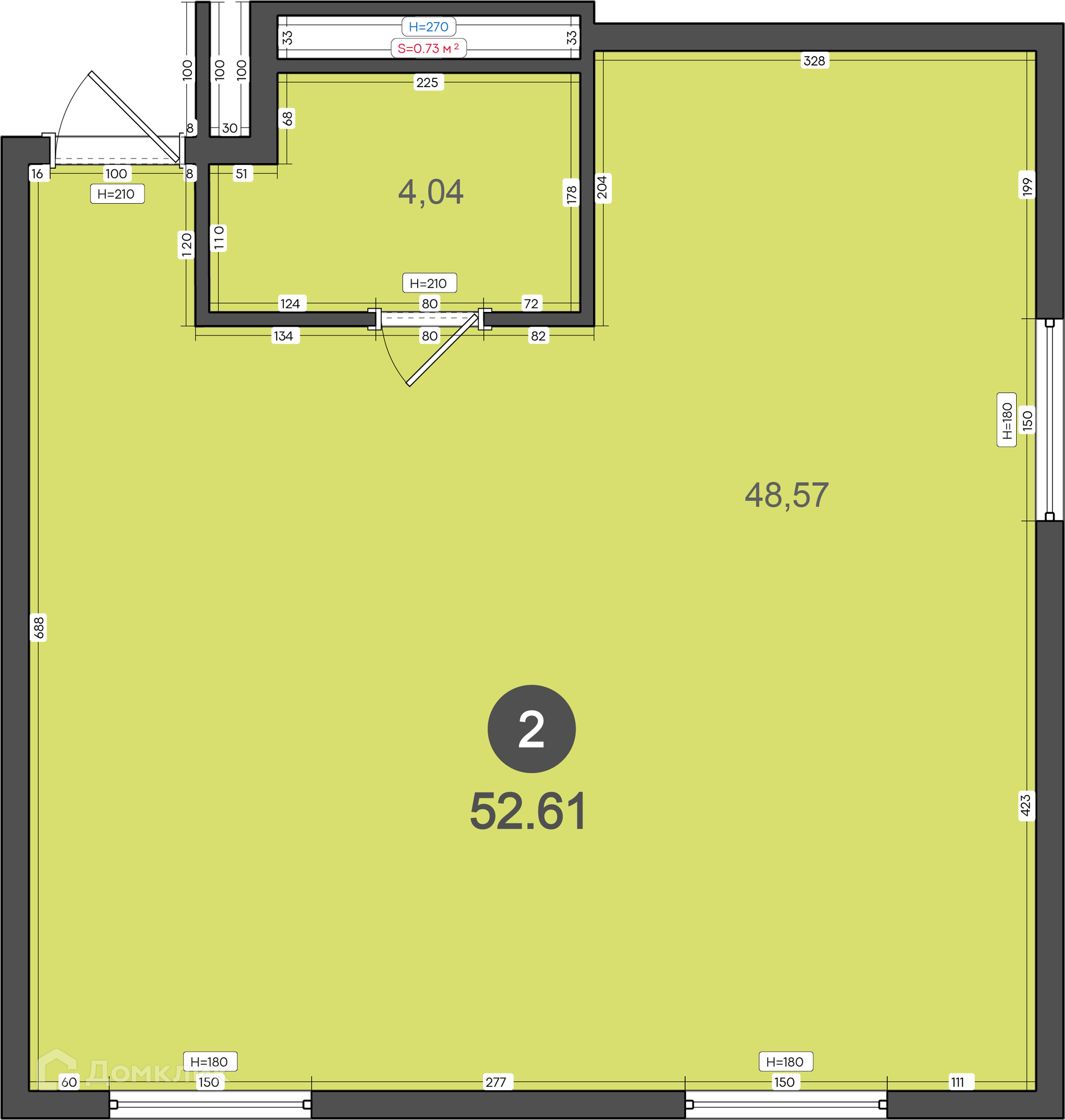 Купить 2-комнатную квартиру, 52.61 м² в ЖК ТАММ по адресу Приморский край,  Владивосток, улица Тухачевского, 80с2, недорого – Домклик