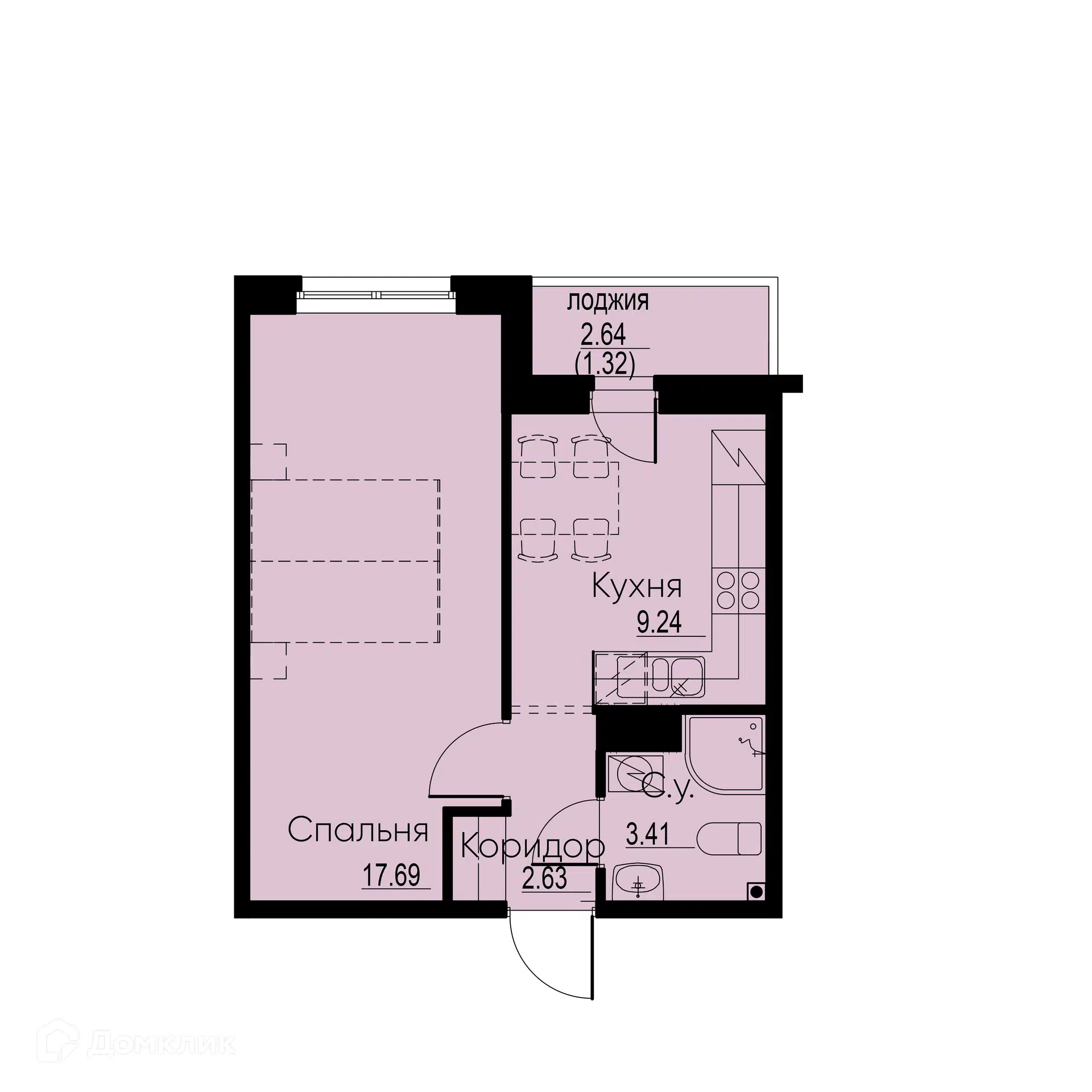 Купить 1-комнатную квартиру, 34.29 м² в ЖК ID Murino II (Ай ди Мурино II)  по адресу Ленинградская область, Всеволожский район, Мурино, улица  Шувалова, недорого – Домклик