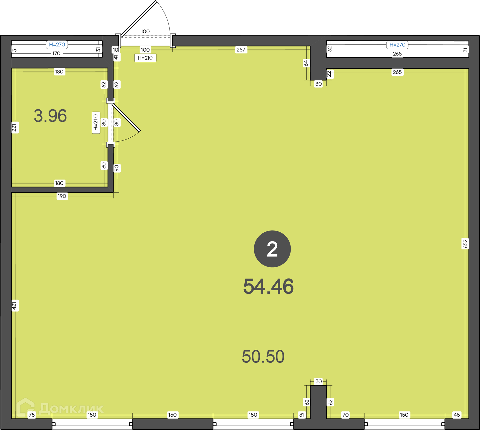 Купить 2-комнатную квартиру, 54.46 м² в ЖК ТАММ по адресу Приморский край,  Владивосток, улица Тухачевского, 80с2, недорого – Домклик