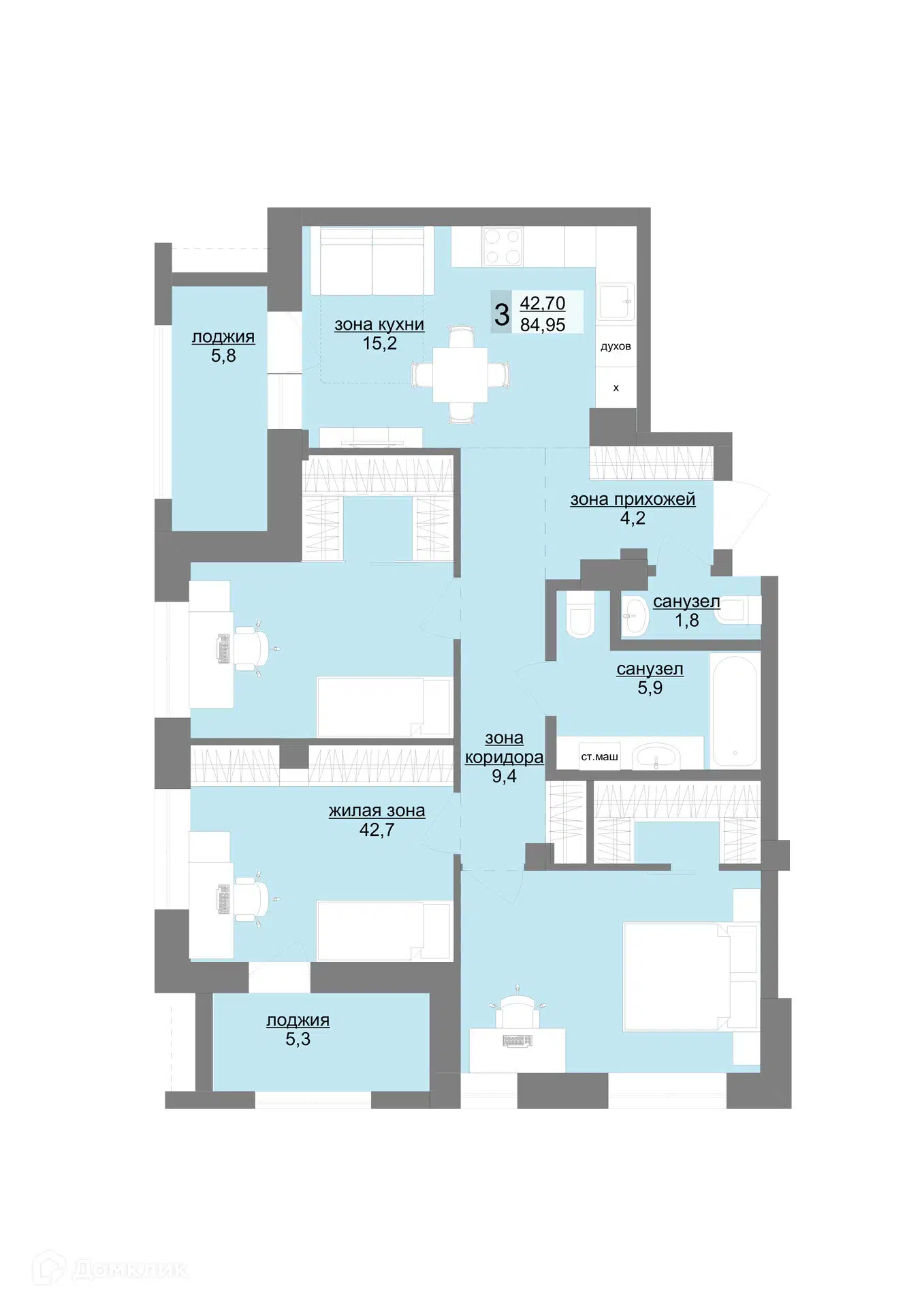 Купить 3-комнатную квартиру, 82 м² в ЖК 1:1 по адресу Свердловская область,  Екатеринбург, улица Репина, 24, недорого – Домклик