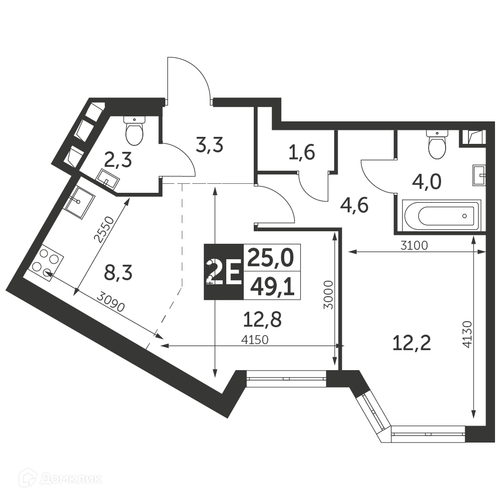 Купить 2-комнатную квартиру, 49.1 м² в ЖК Архитектор по адресу Москва,  улица Академика Волгина, 2с1, метро недорого – Домклик