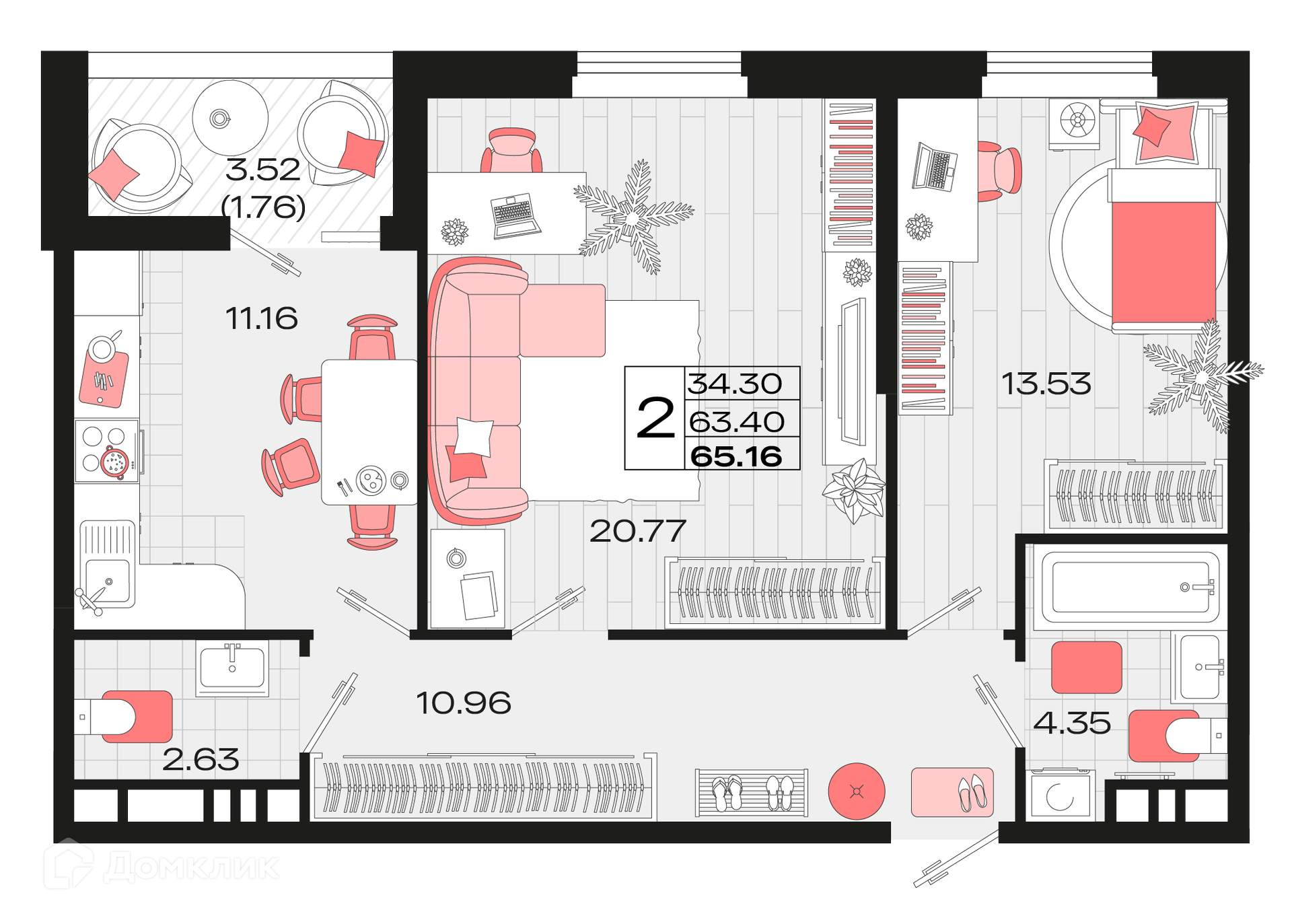 Купить 2-комнатную квартиру, 65.16 м² в ЖК Римские каникулы по адресу  Краснодарский край, Армавир, 8-й микрорайон, 8, недорого – Домклик