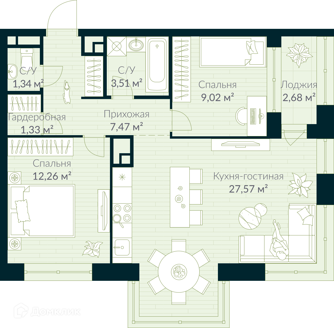 Купить 3-комнатную квартиру, 63.84 м² в ЖК URMAN Сity (Урман Сити) по  адресу Республика Башкортостан, Уфа, улица Рудольфа Нуреева, недорого –  Домклик