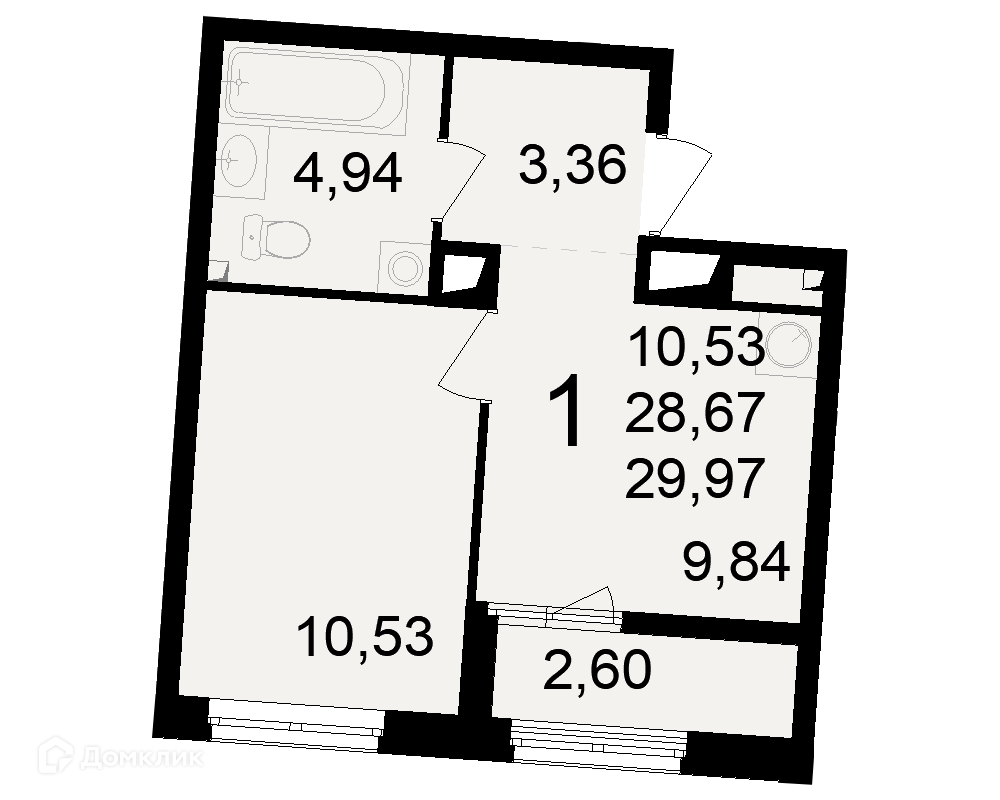 Купить 1-комнатную квартиру, 29.97 м² в ЖК Макроквартал Свобода по адресу  Рязань, Черновицкая улица, недорого – Домклик