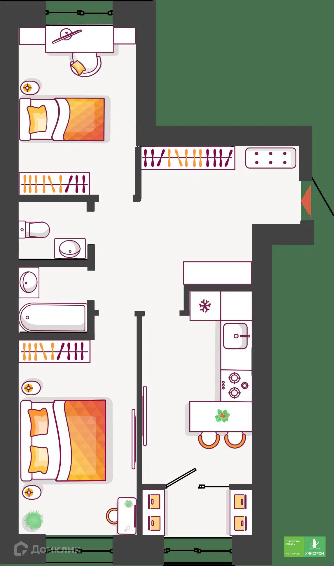 Купить 2-комнатную квартиру, 61.83 м² в ЖК Южный бульвар по адресу  Самарская область, Тольятти, Автозаводский район, Итальянский бульвар, 15,  недорого – Домклик