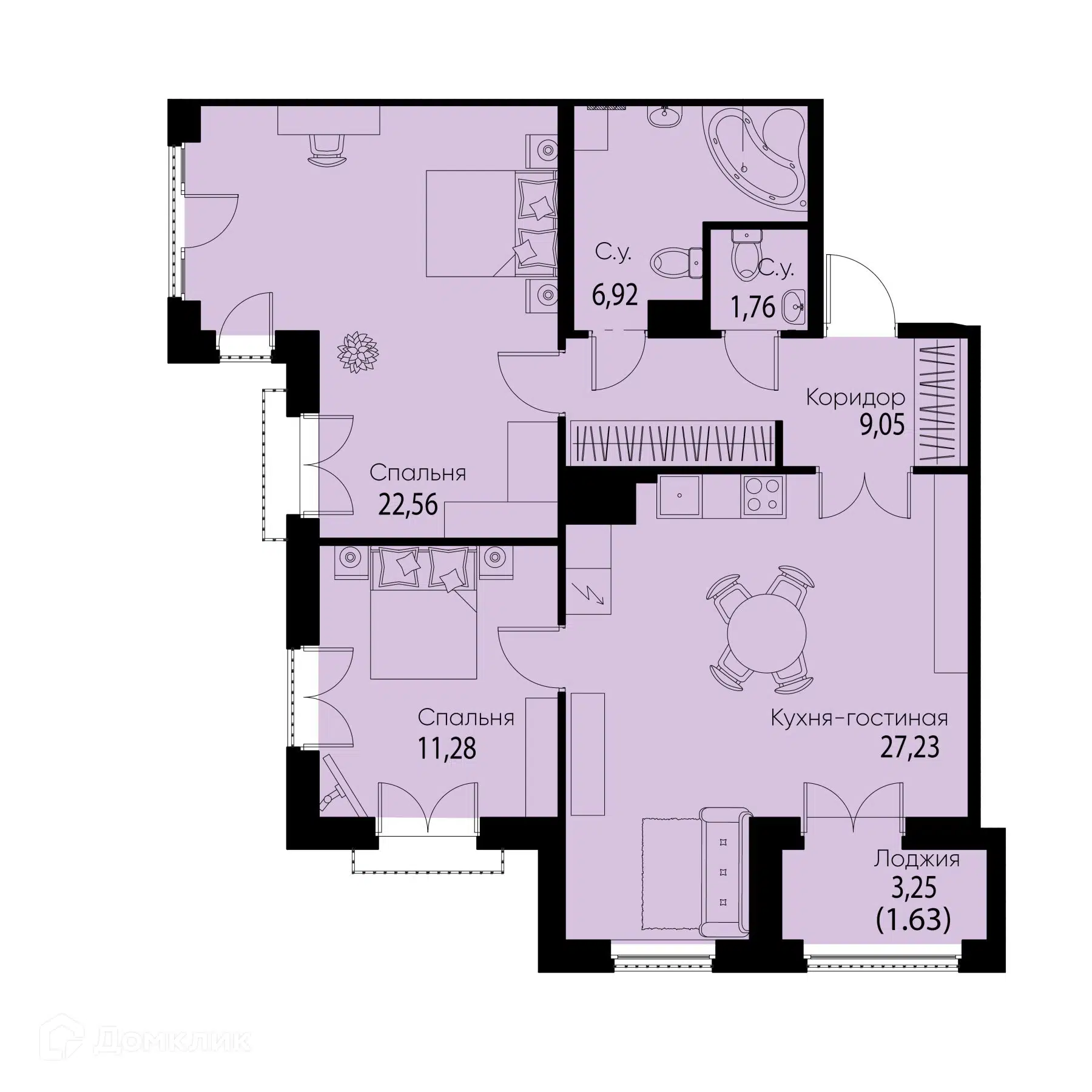 Купить 2-комнатную квартиру, 80.43 м² в ЖК iD Park Pobedy (Ай ди Парк  Победы) по адресу Санкт-Петербург, Благодатная улица, 50, метро , ,  недорого – Домклик