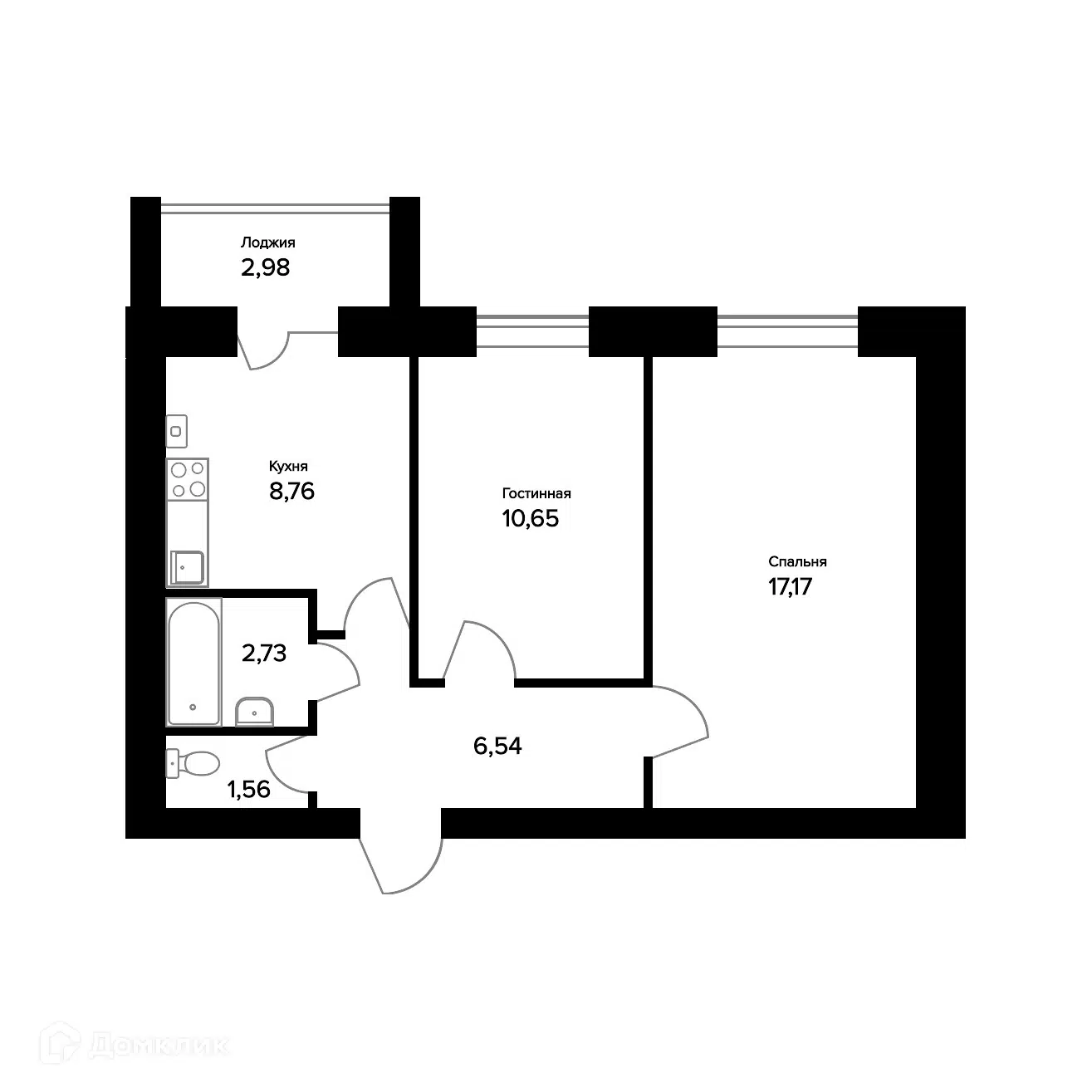 Купить 2-комнатную квартиру, 48.9 м² в ЖК Норские резиденции по адресу  Ярославль, улица Александра Додонова, 6к4, недорого – Домклик