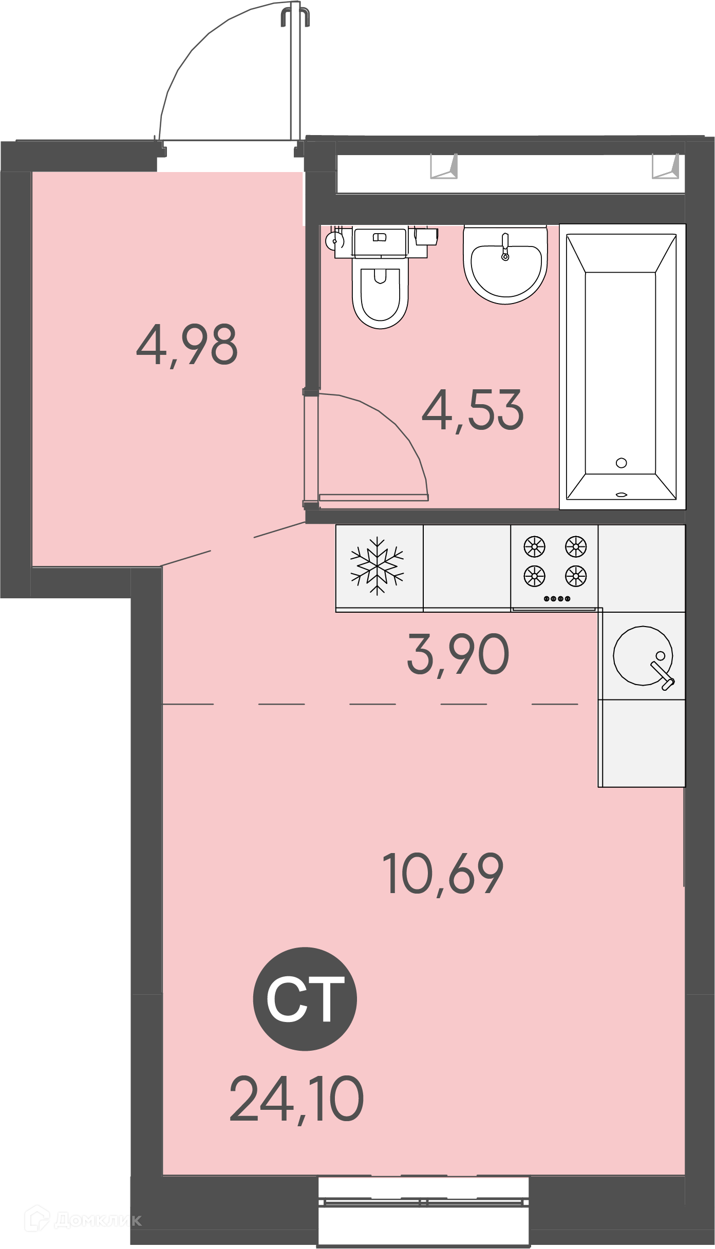 Купить студию, 24.1 м² в ЖК Клуб 25 по адресу Приморский край, Владивосток,  Катерная улица, 29, недорого – Домклик