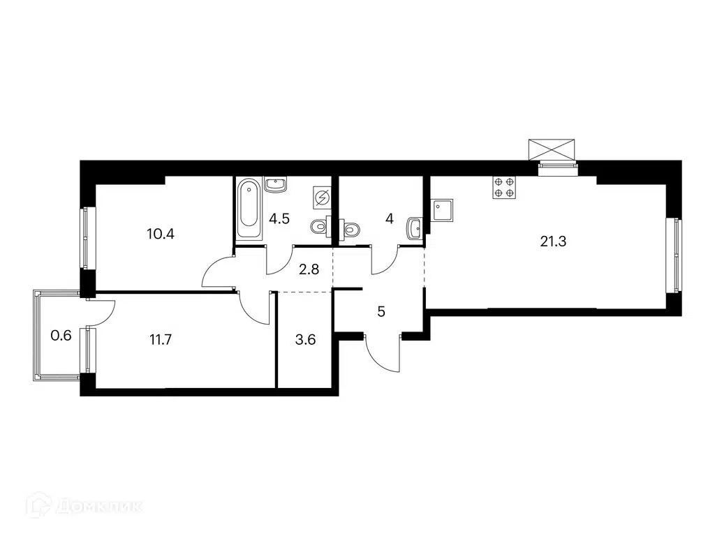 Купить 2-комнатную квартиру, 63.9 м² в ЖК Нокса парк по адресу Республика  Татарстан, Казань, улица Асада Аббасова, недорого – Домклик