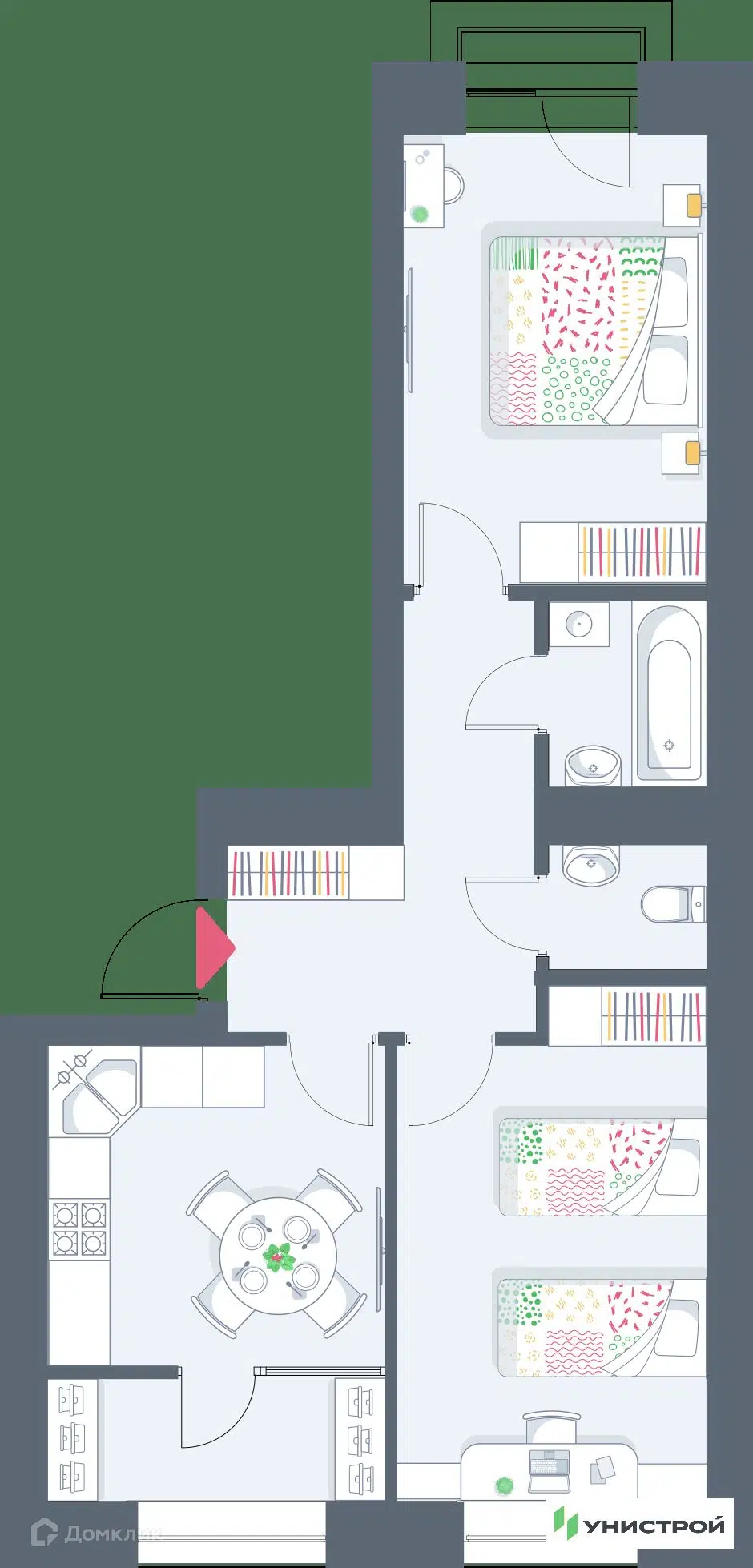 Купить 2-комнатную квартиру, 53.89 м² в ЖК Весна-2 по адресу Республика  Татарстан, Казань, Советский район, жилой комплекс Весна 2, недорого –  Домклик