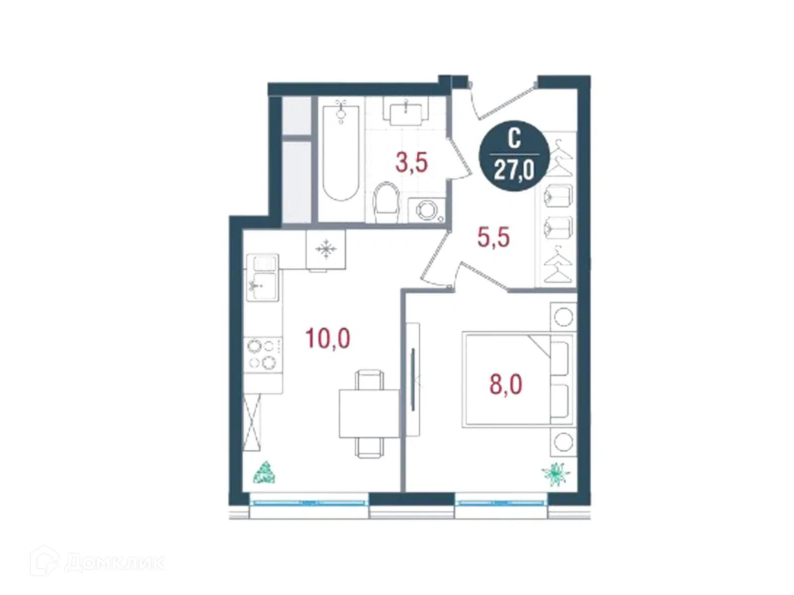 Купить 1-комнатную квартиру, 27 м² в ЖК по бульвару Кавказский по адресу  Москва, Кавказский бульвар, 51, метро , , недорого – Домклик