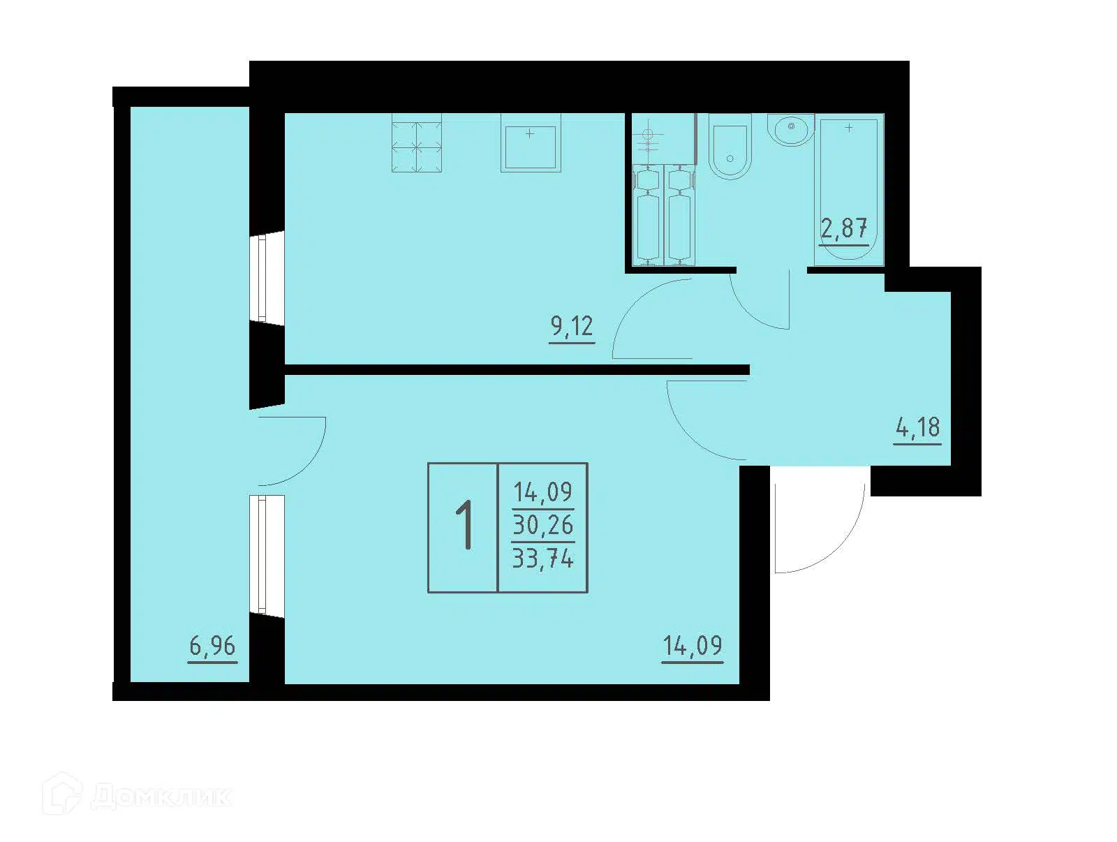 Купить 1-комнатную квартиру, 33.74 м² в ЖК по ул. Белозерская по адресу  Пермь, Белозёрская улица, 26, недорого – Домклик