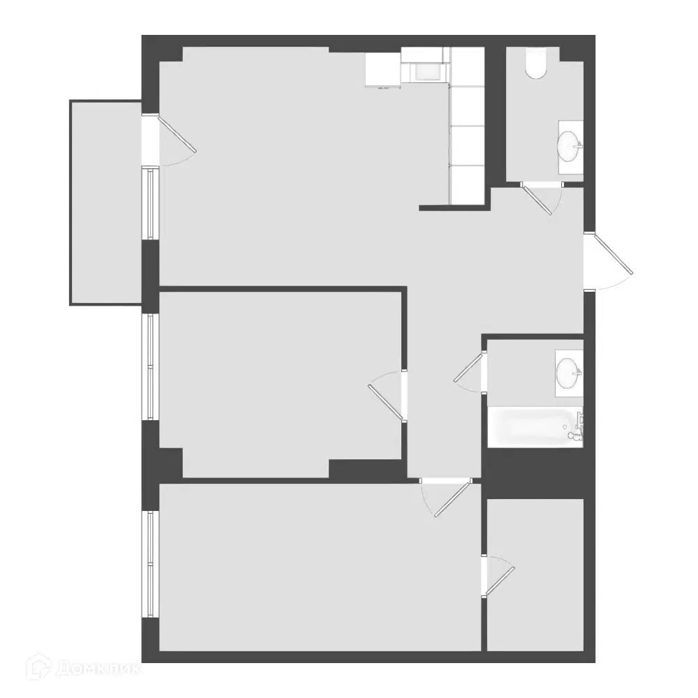 Купить 3-комнатную квартиру, 66.86 м² в ЖК Дом в квартале 112 г.Якутска (I  очередь) по адресу Республика Саха (Якутия), Якутск, Вилюйский тракт, 4-й  километр, 3/1, недорого – Домклик