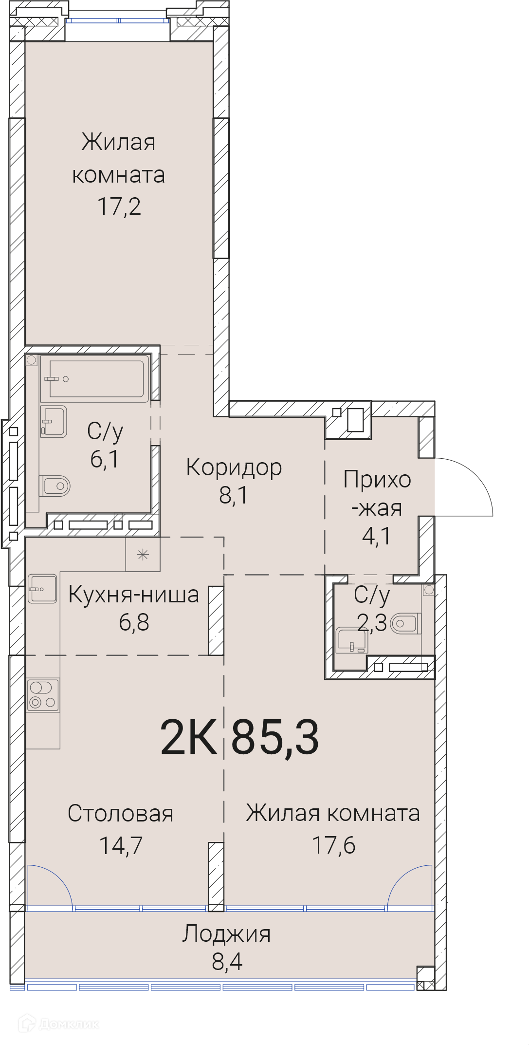 Купить 2-комнатную квартиру, 85.3 м² в ЖК Тайм Сквер по адресу Новосибирск,  Овражная улица, 2А, метро недорого – Домклик