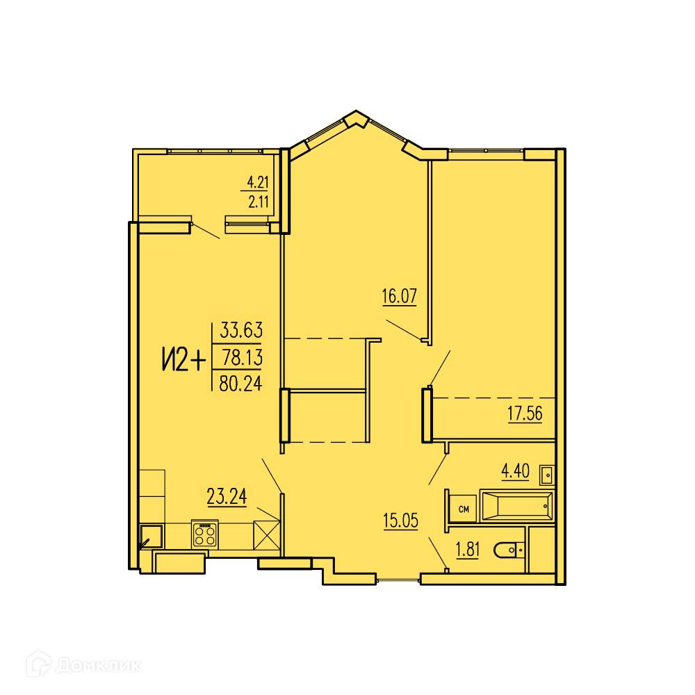 Купить 2-комнатную квартиру, 80.24 м² в ЖК Акварель по адресу Пенза, улица  Студёный Кордон, 43, недорого – Домклик