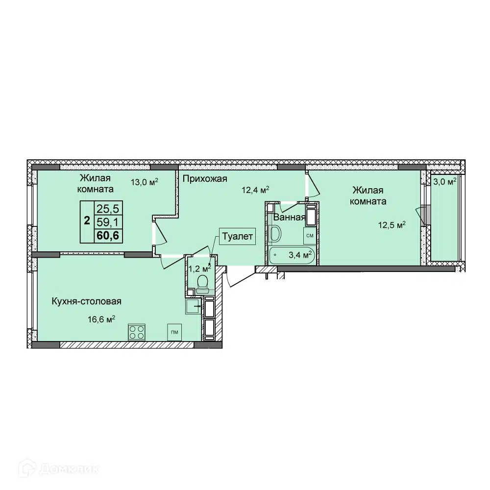 Купить 2-комнатную квартиру, 60.6 м² в ЖК Дома на Культуре по адресу Нижний  Новгород, Сормовский район, квартал Кооперативный посёлок, жилой комплекс  Дома на Культуре, недорого – Домклик