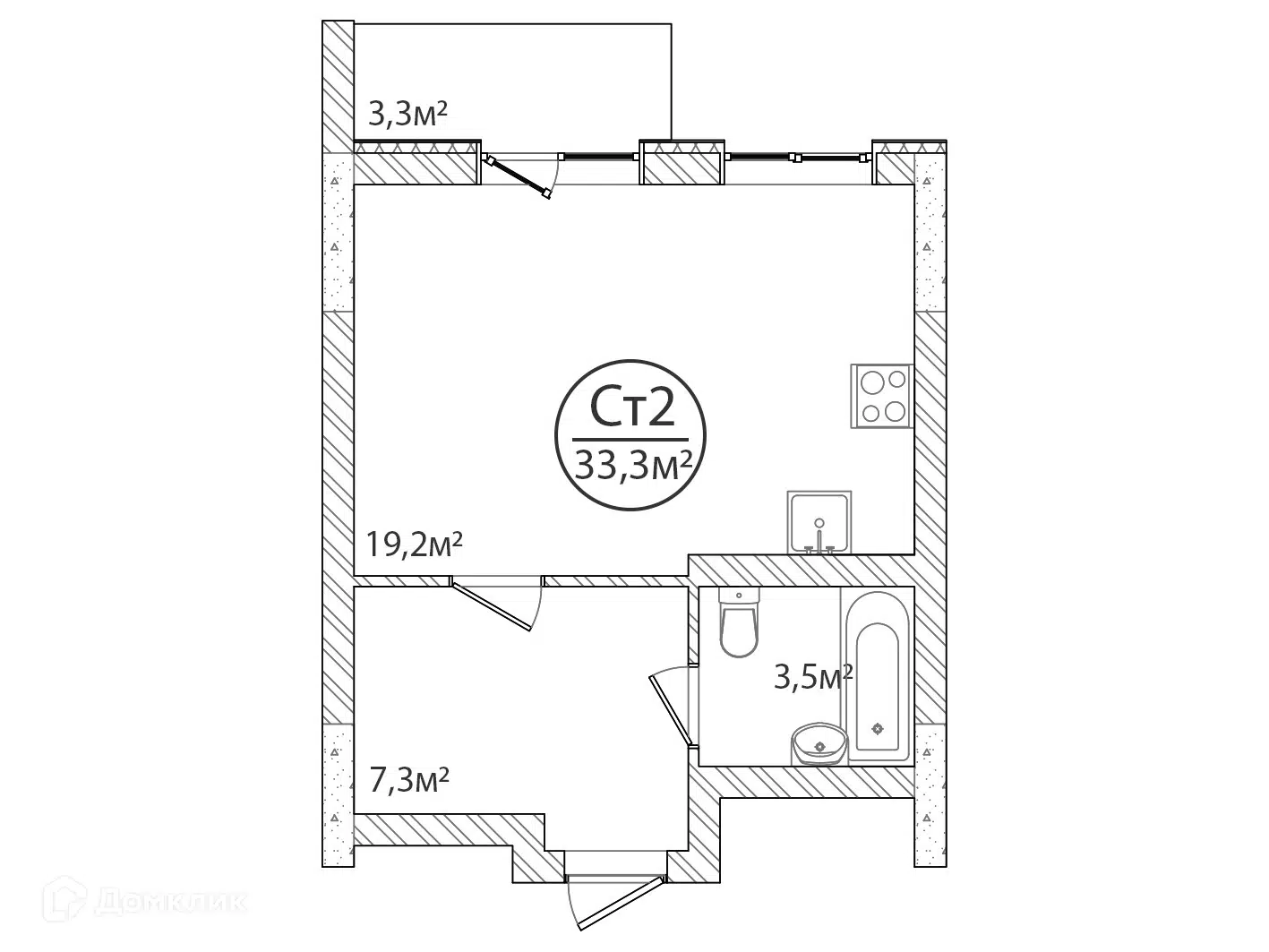 Купить студию, 33.3 м² в ЖК Солнечный Город по адресу Астрахань, Брестская  улица, 5, недорого – Домклик