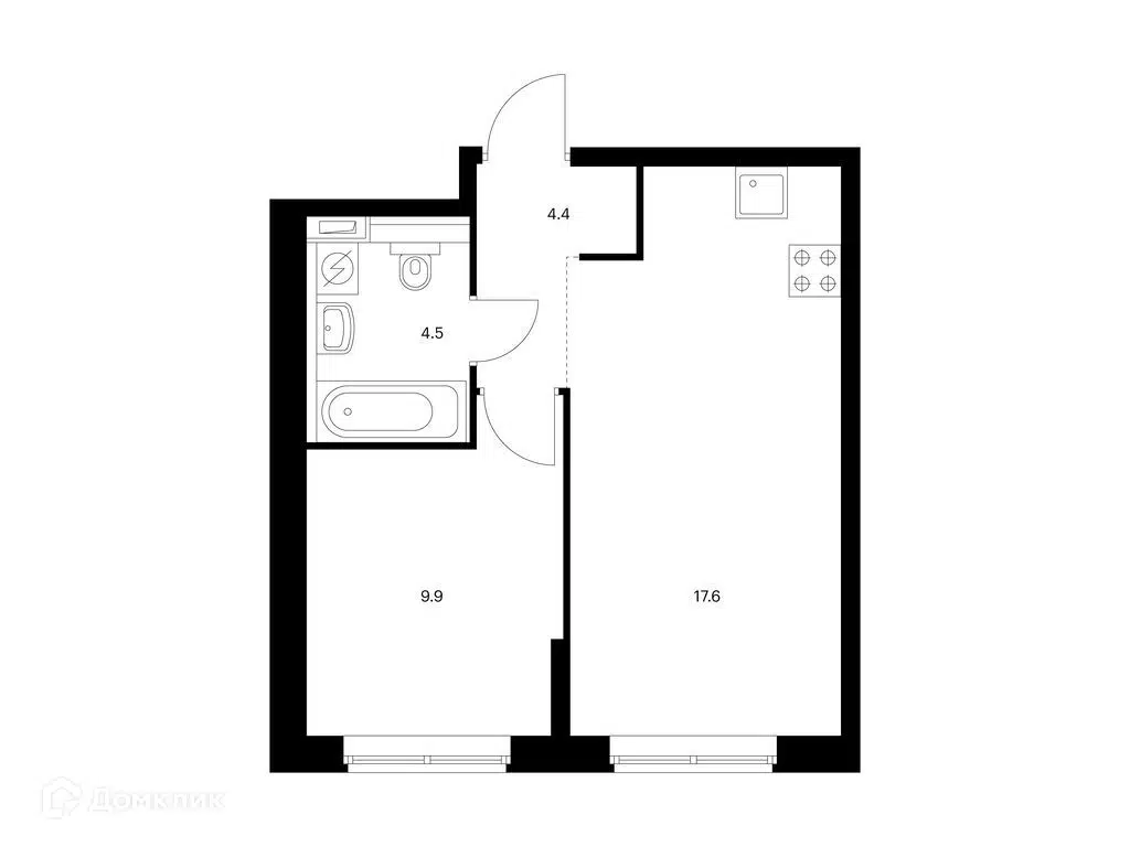 Купить 1-комнатную квартиру, 36.4 м² в ЖК Черноморский-2 по адресу  Краснодарский край, Новороссийск, улица Мурата Ахеджака, 3, недорого –  Домклик