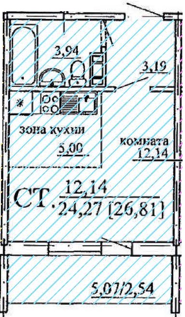 Планировка Студия 1