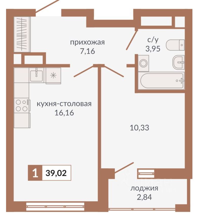 Планировка 1-комн.