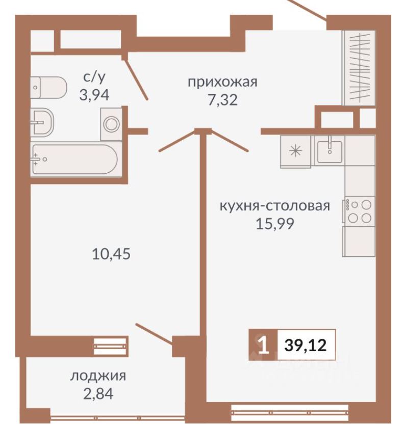 Планировка 1-комн.