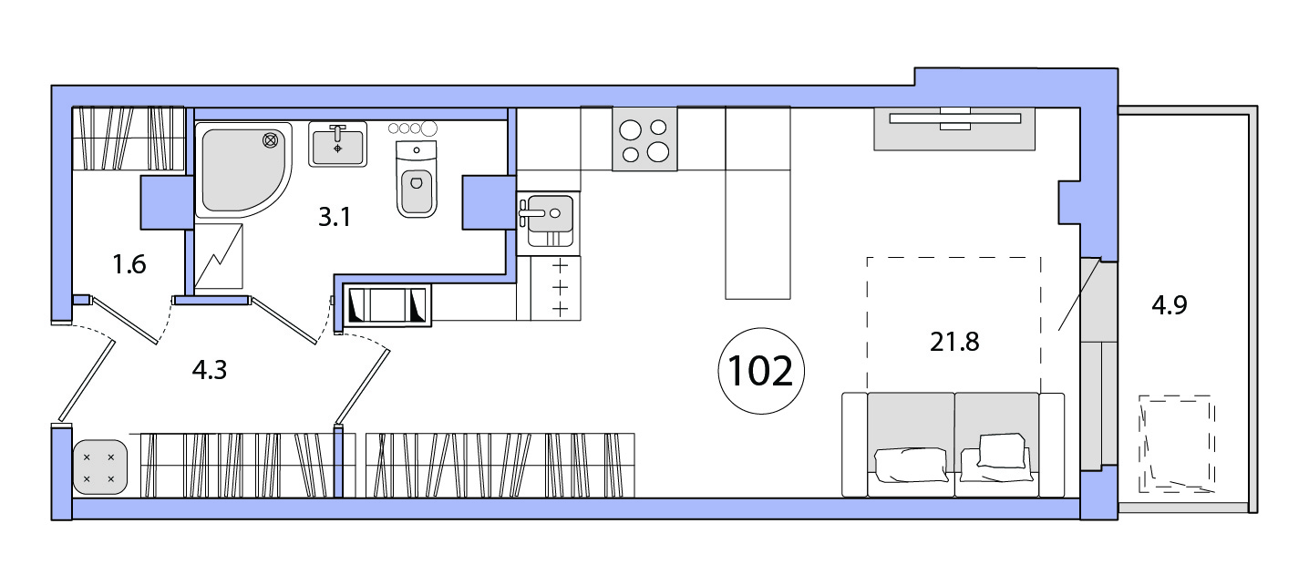 Планировка Студия