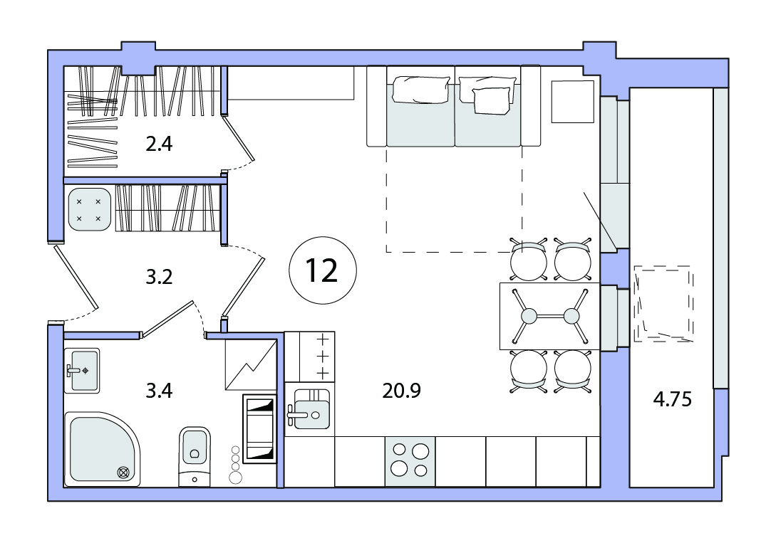 Планировка Студия