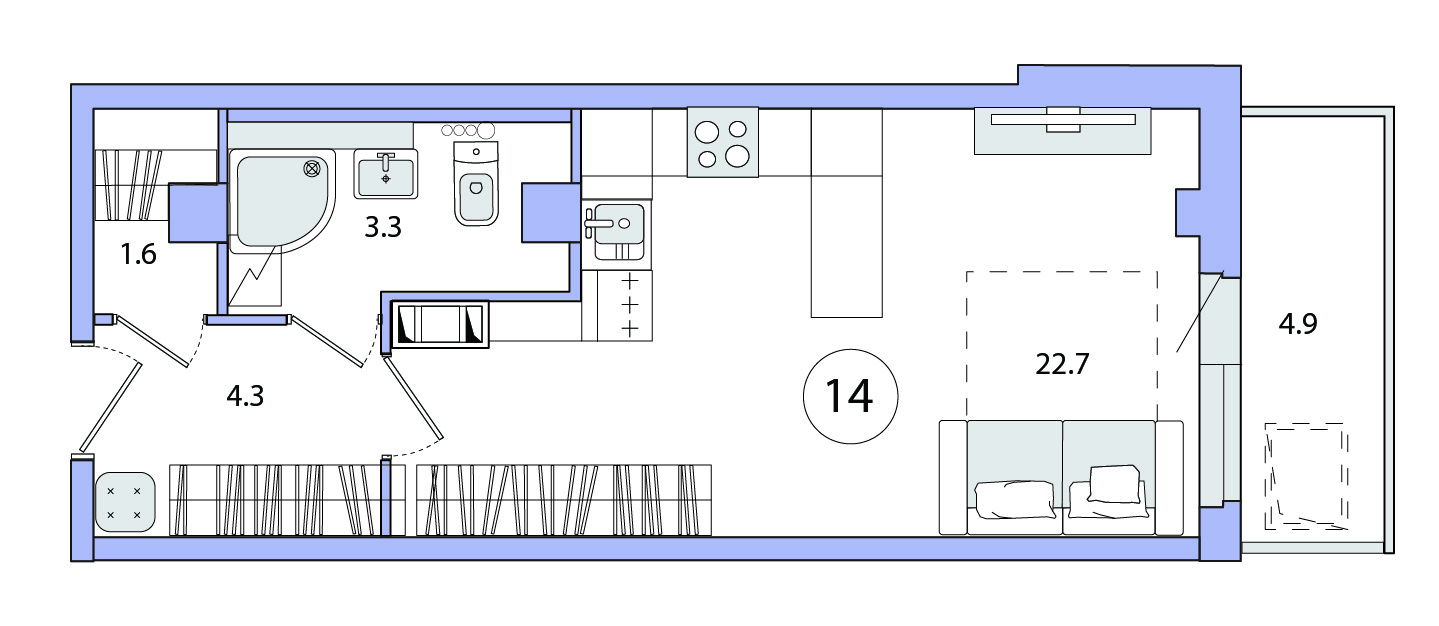 Планировка Студия