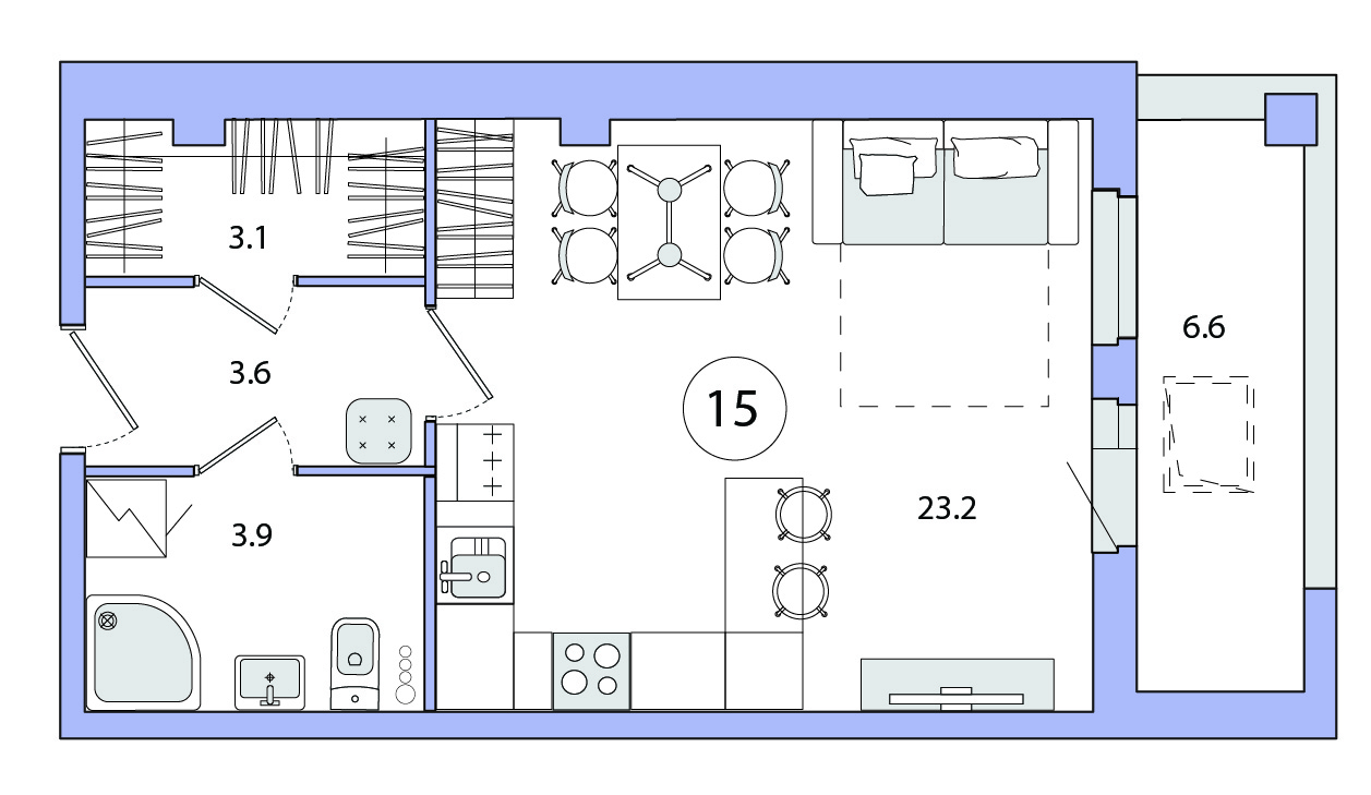 Планировка Студия
