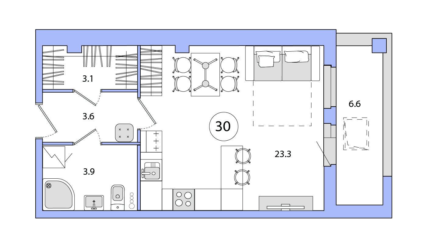 Планировка Студия