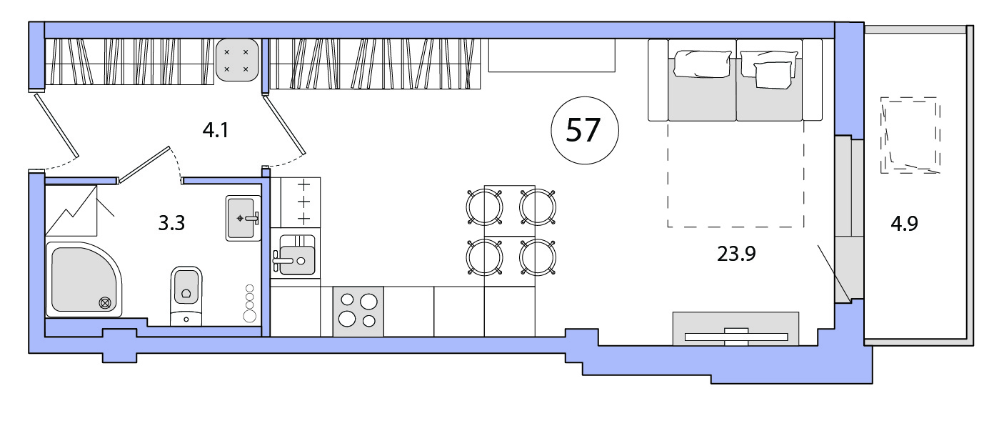 Планировка Студия